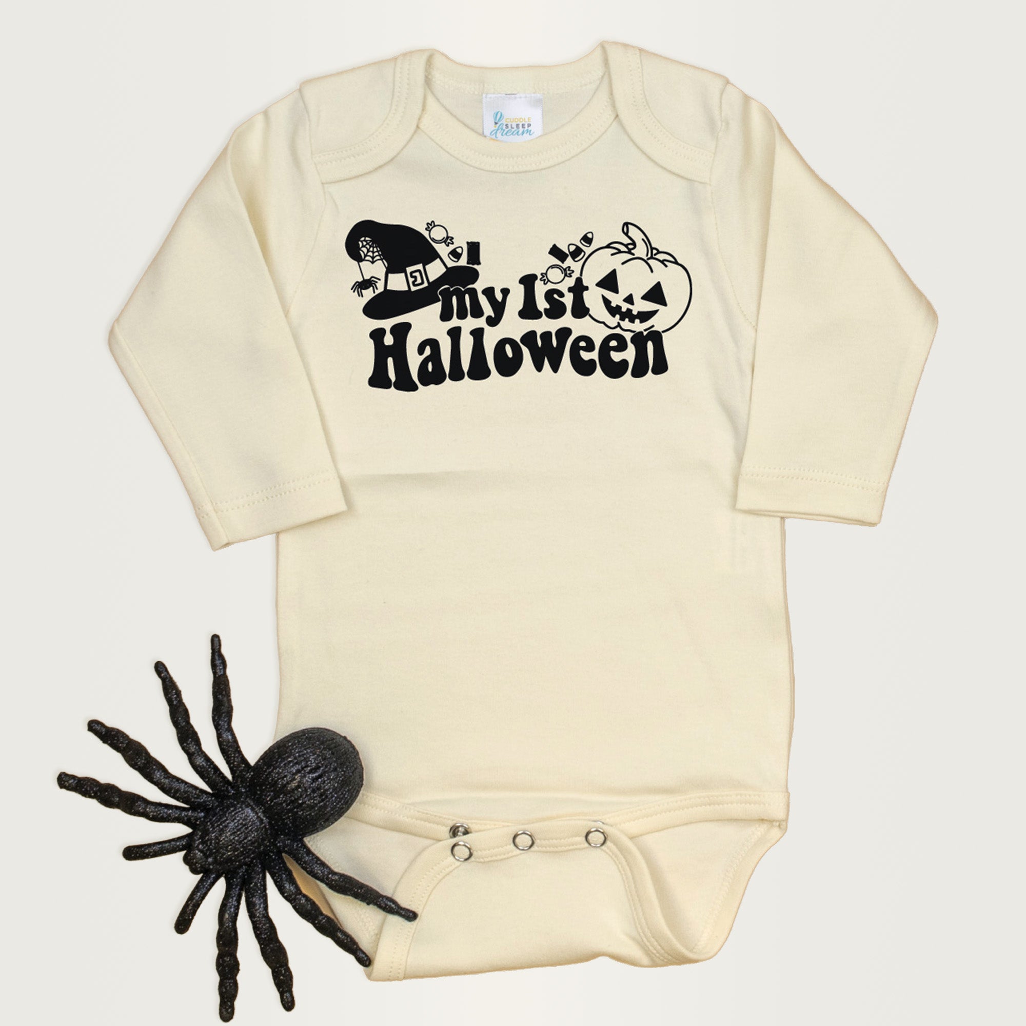 Cuddle Sleep Dream Baby Bodysuits My First Halloween | Retro Style