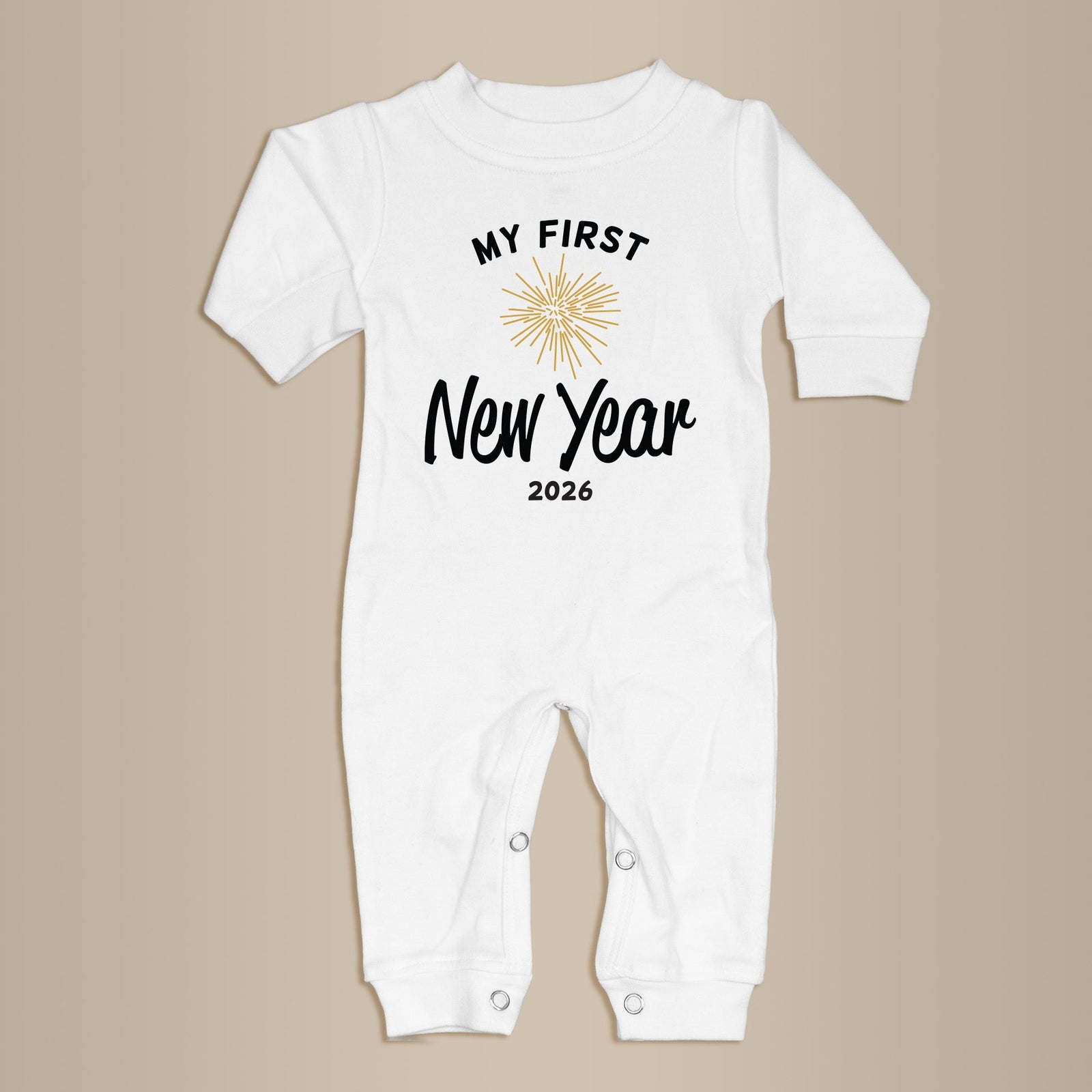 Cuddle Sleep Dream My First New Year w/ Firework | White Long Romper