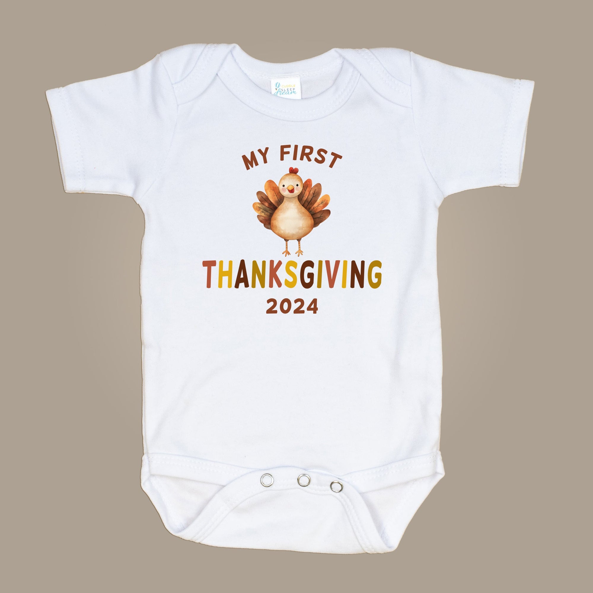 Cuddle Sleep Dream My First Thanksgiving | White Bodysuit