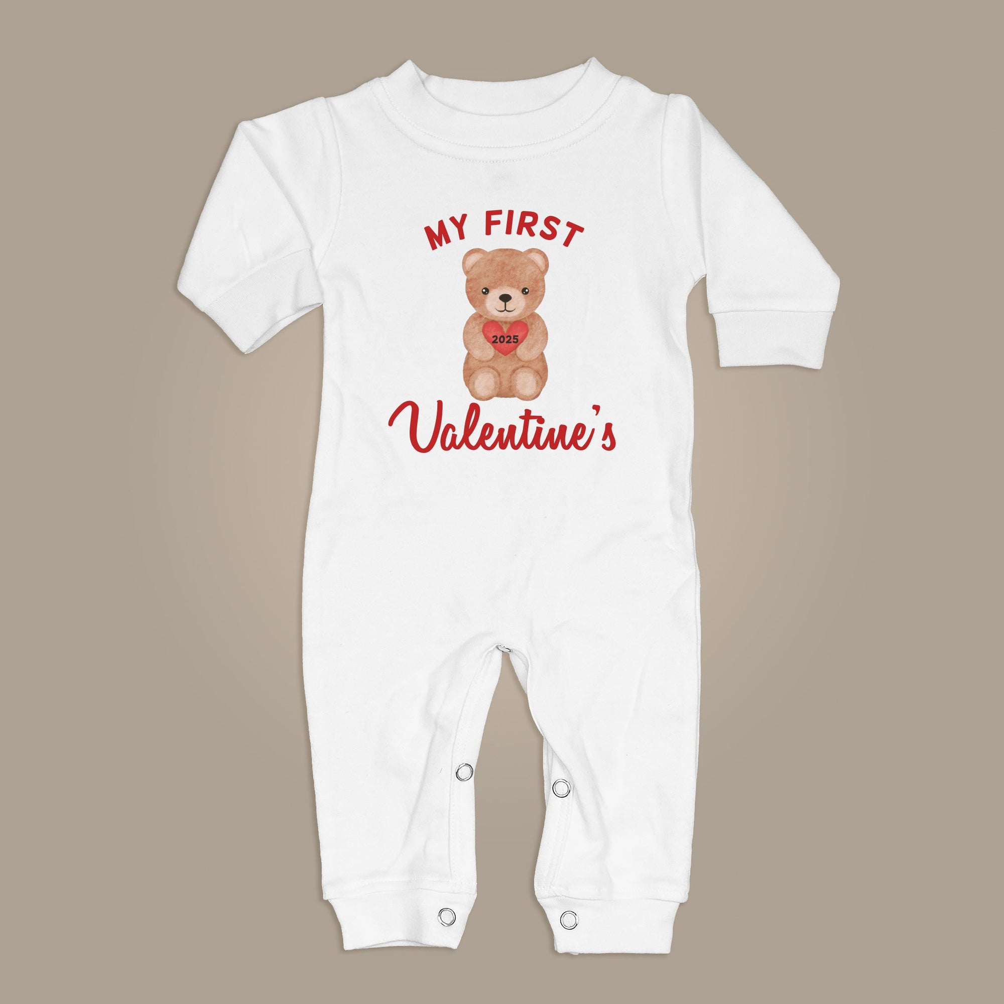 Cuddle Sleep Dream My First Valentine's Bear | White Long Romper