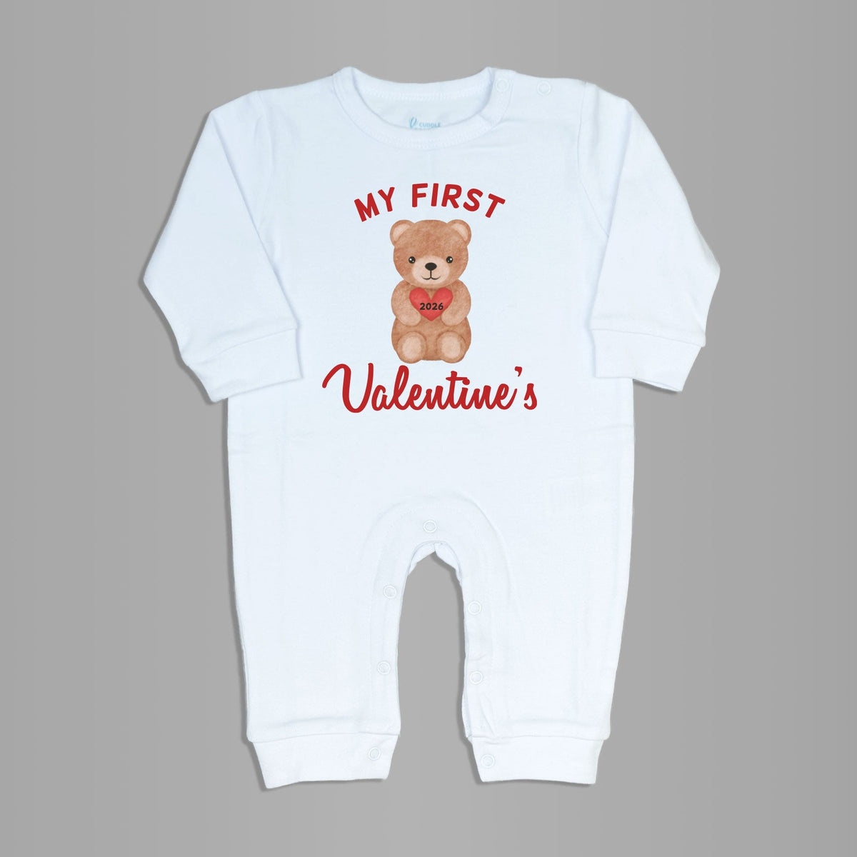 Cuddle Sleep Dream My First Valentine's Bear | White Long Romper