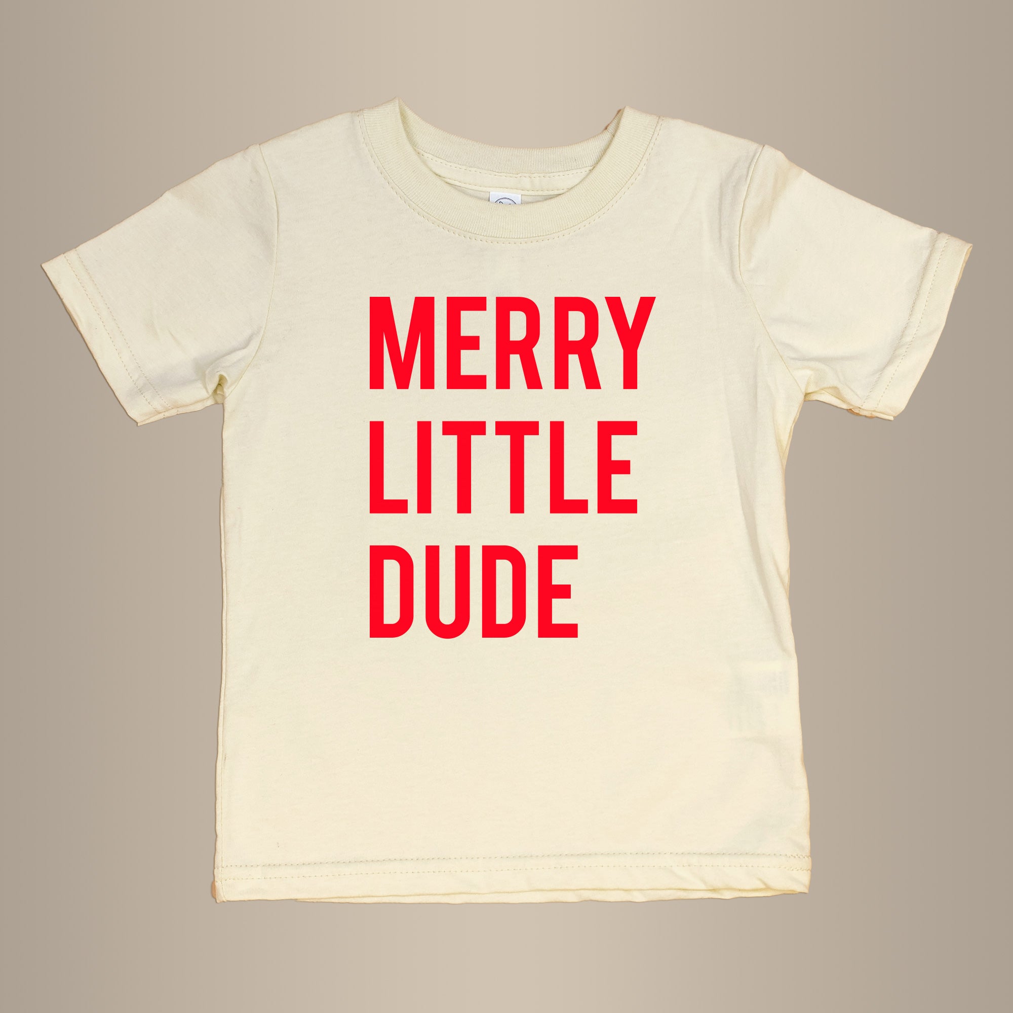 Merry Little Dude | Natural Tshirt