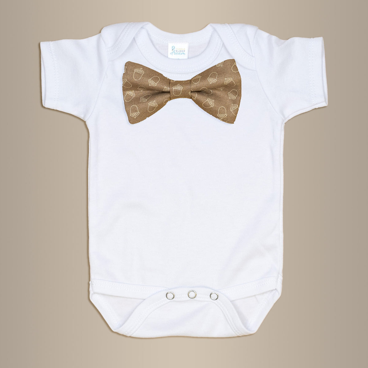 Cuddle Sleep Dream Bowtie Bodysuit Neutral Acorns Bowtie Bodysuit