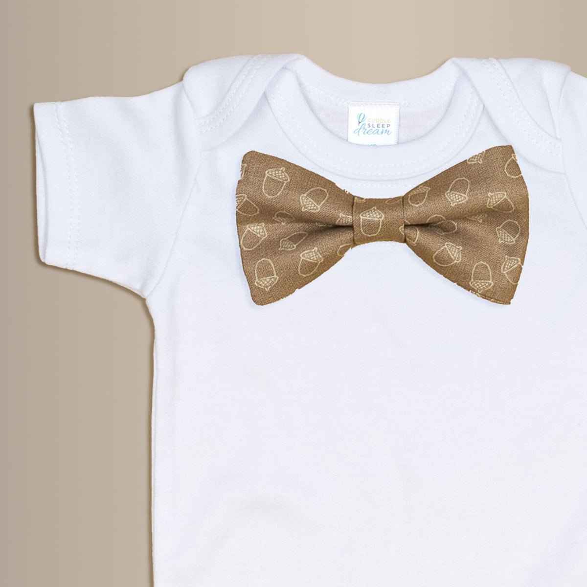 Cuddle Sleep Dream Bowtie Bodysuit Neutral Acorns Bowtie Bodysuit