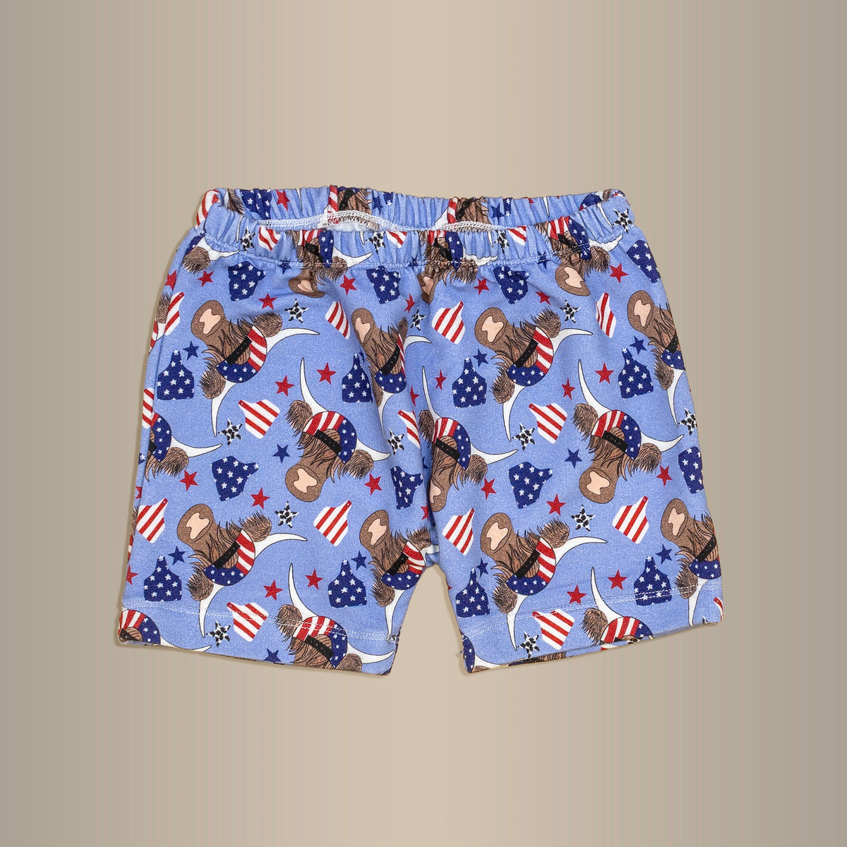 Cuddle Sleep Dream Shorts Patriotic Cows | Bamboo French Terry Shorts