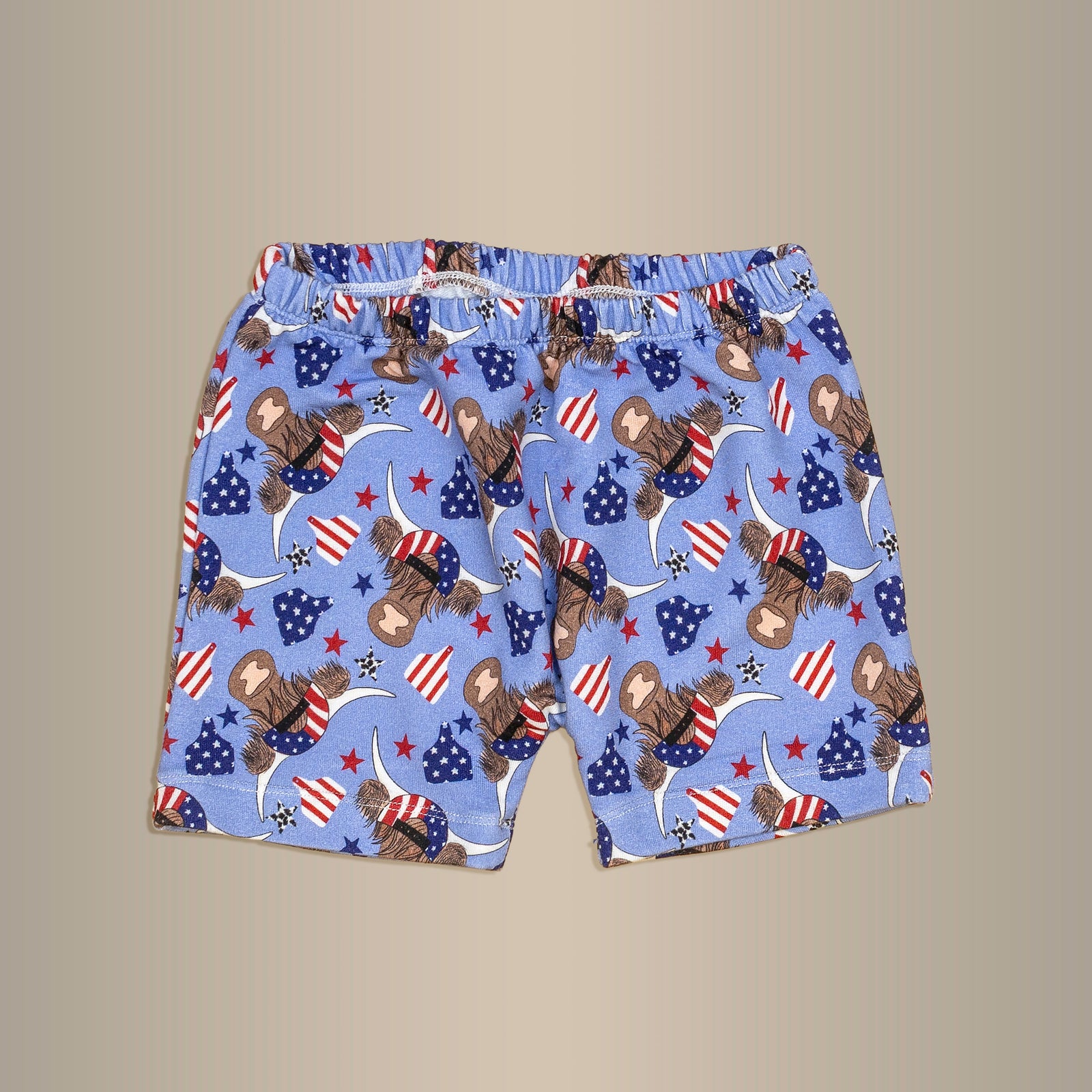 Cuddle Sleep Dream Shorts Patriotic Cows | Bamboo French Terry Shorts