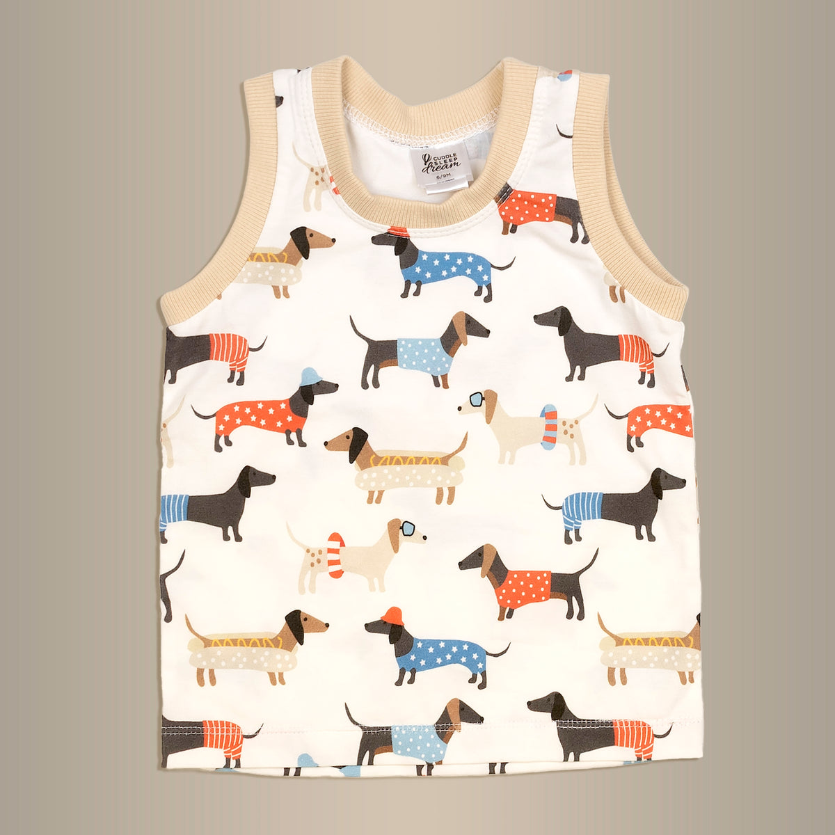 Cuddle Sleep Dream Sleeveless Top Patriotic Doggy | Handmade Tank