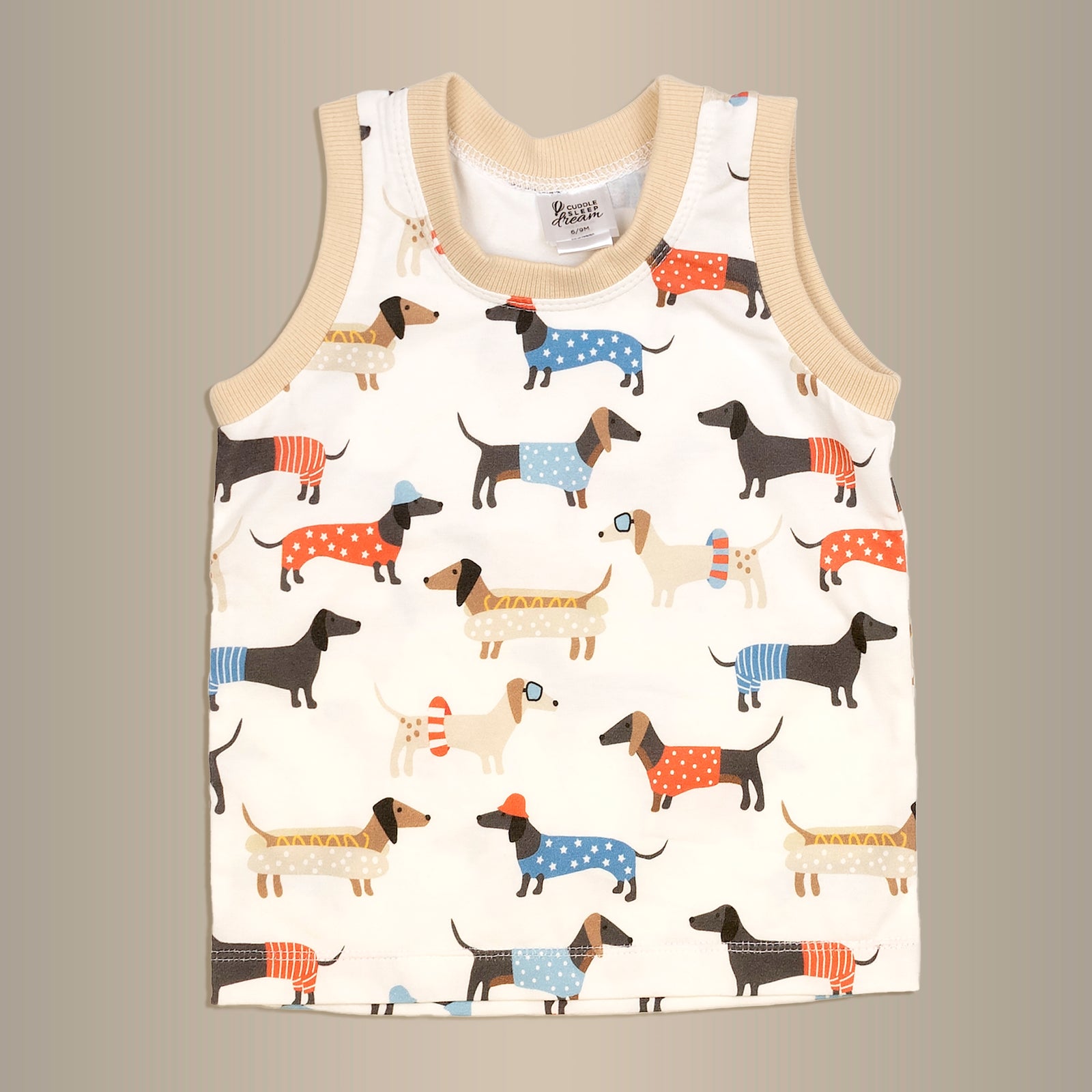 Cuddle Sleep Dream Sleeveless Top Patriotic Doggy | Handmade Tank