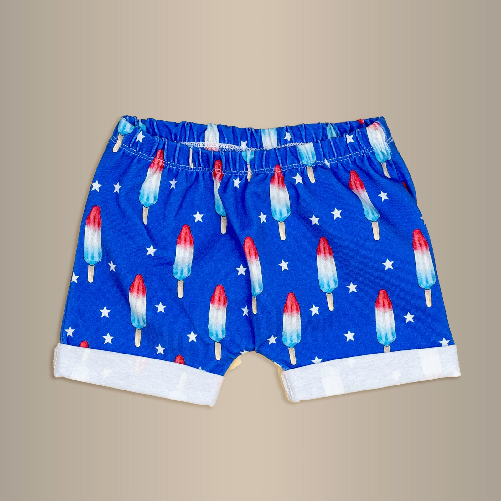 Cuddle Sleep Dream Rolled Hem Shorts Patriotic Popsicle Shorts