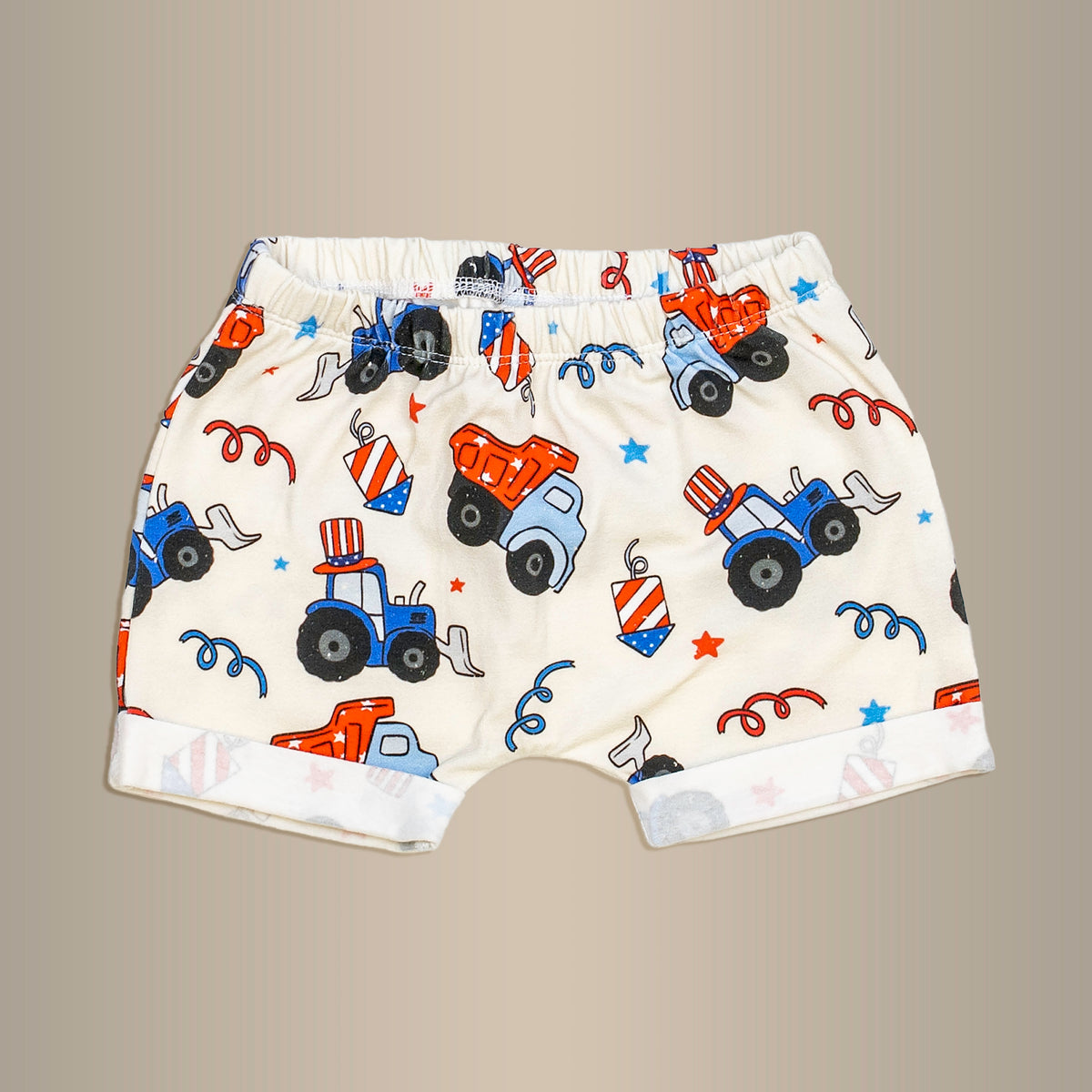 Cuddle Sleep Dream Shorts Patriotic Trucks Rolled Hem Shorts