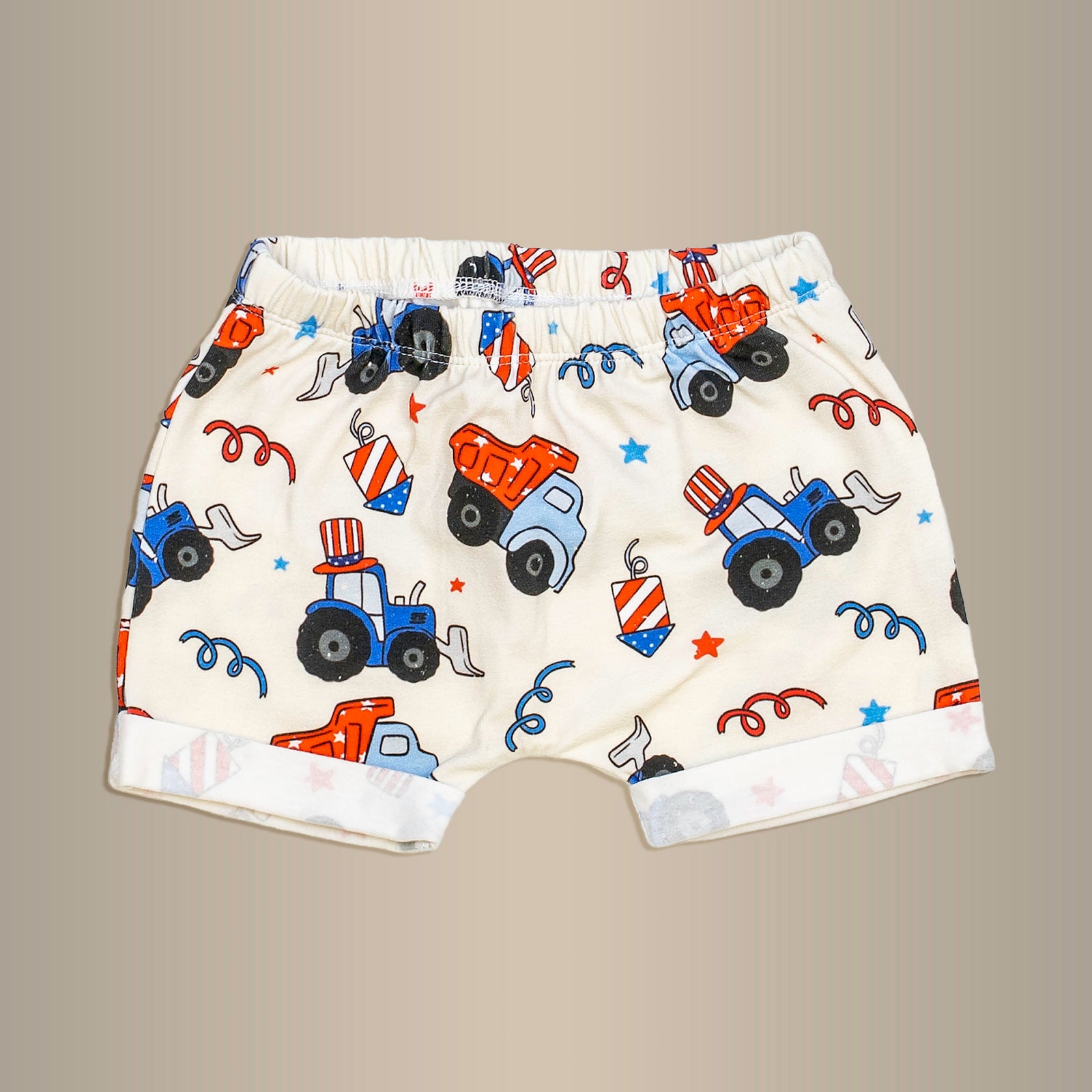 Cuddle Sleep Dream Shorts Patriotic Trucks Rolled Hem Shorts