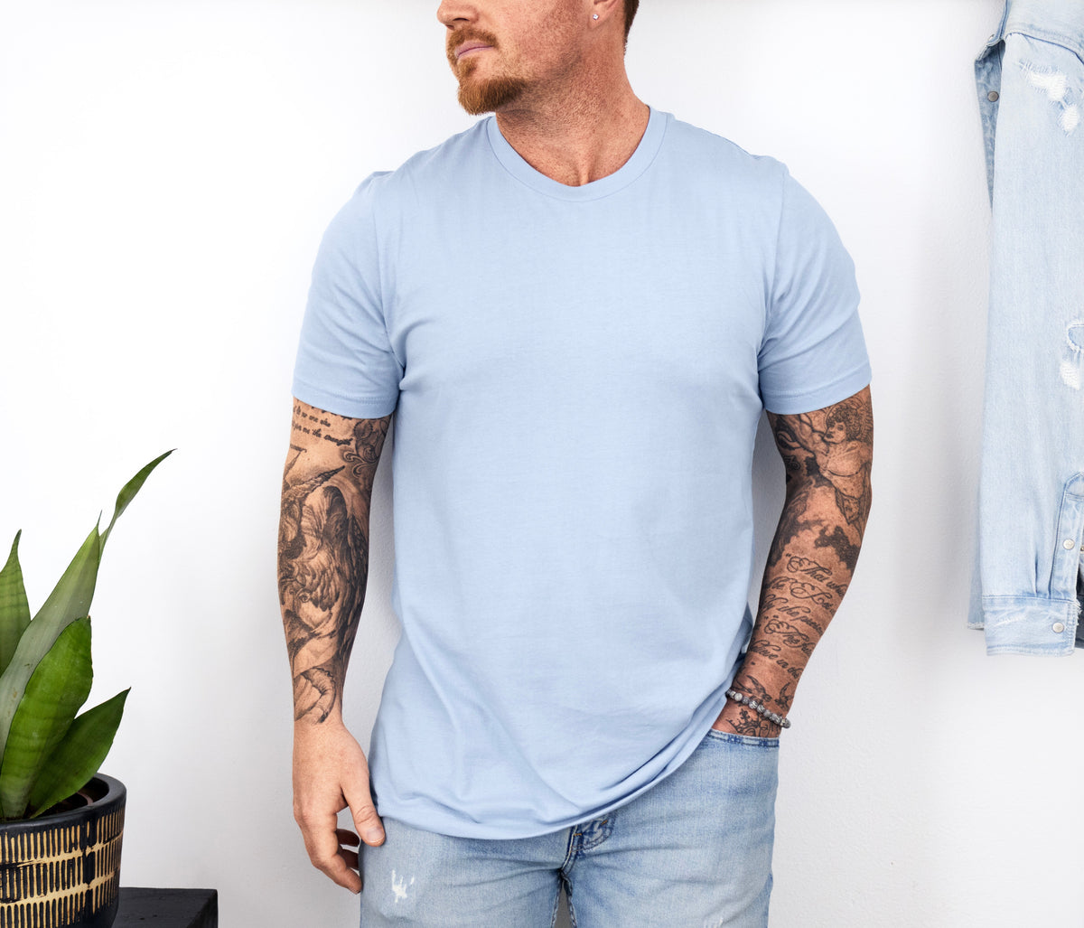 printify Adult Tees Baby Blue / S Personalized DAD Photo T-shirt