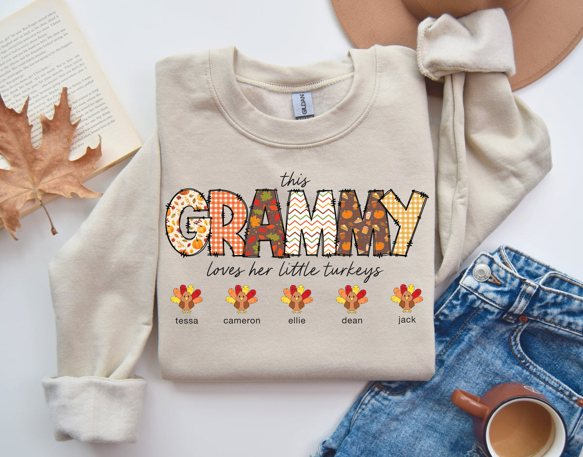 Cuddle Sleep Dream Personalized Little Turkeys | Sand Sweatshirt