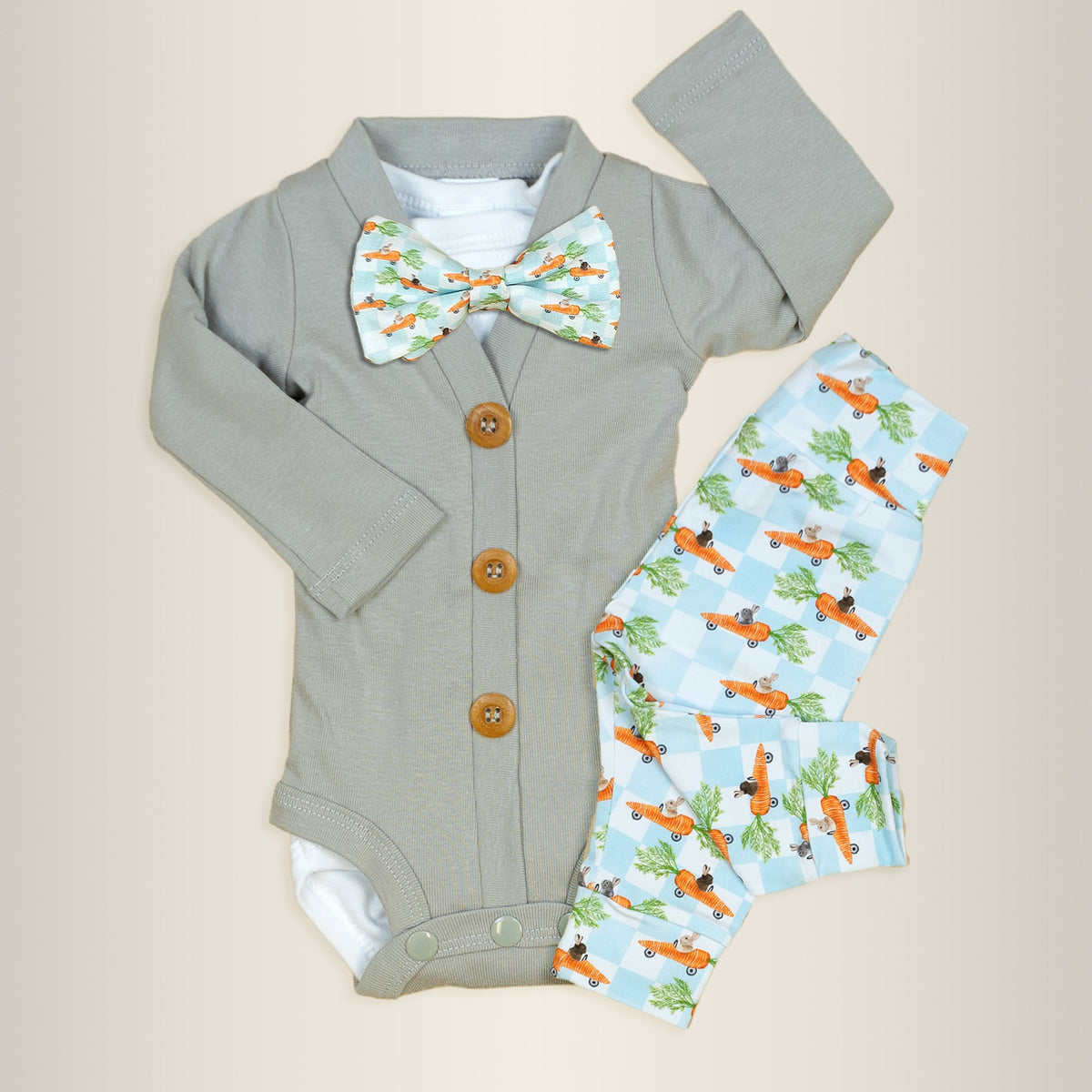 Cuddle Sleep Dream Bundles Cardisuit Bundle | Carrot Racers in Gray