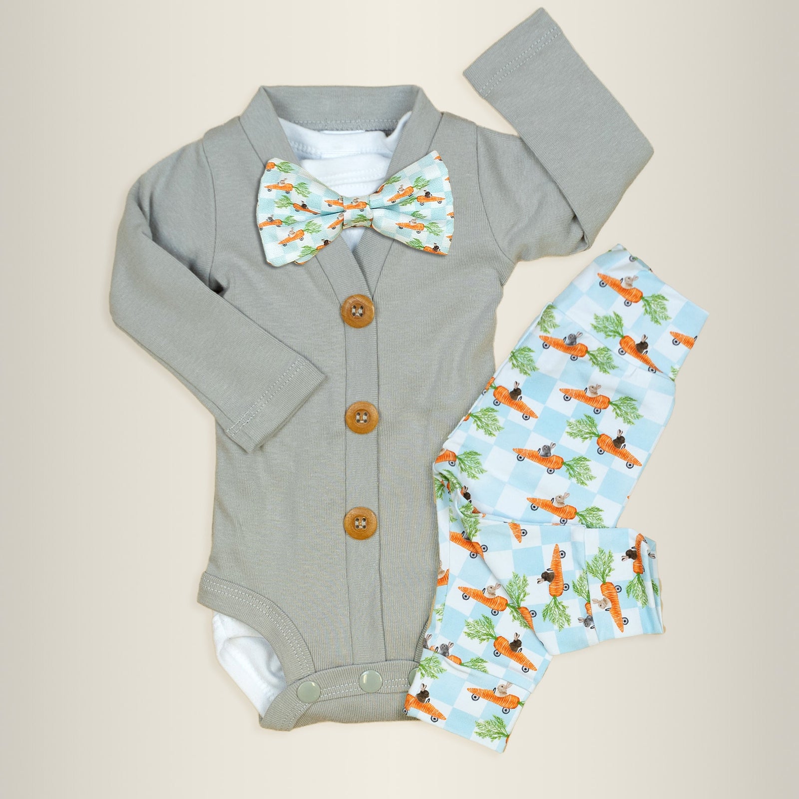 Cuddle Sleep Dream Bundles Cardisuit Bundle | Carrot Racers in Gray