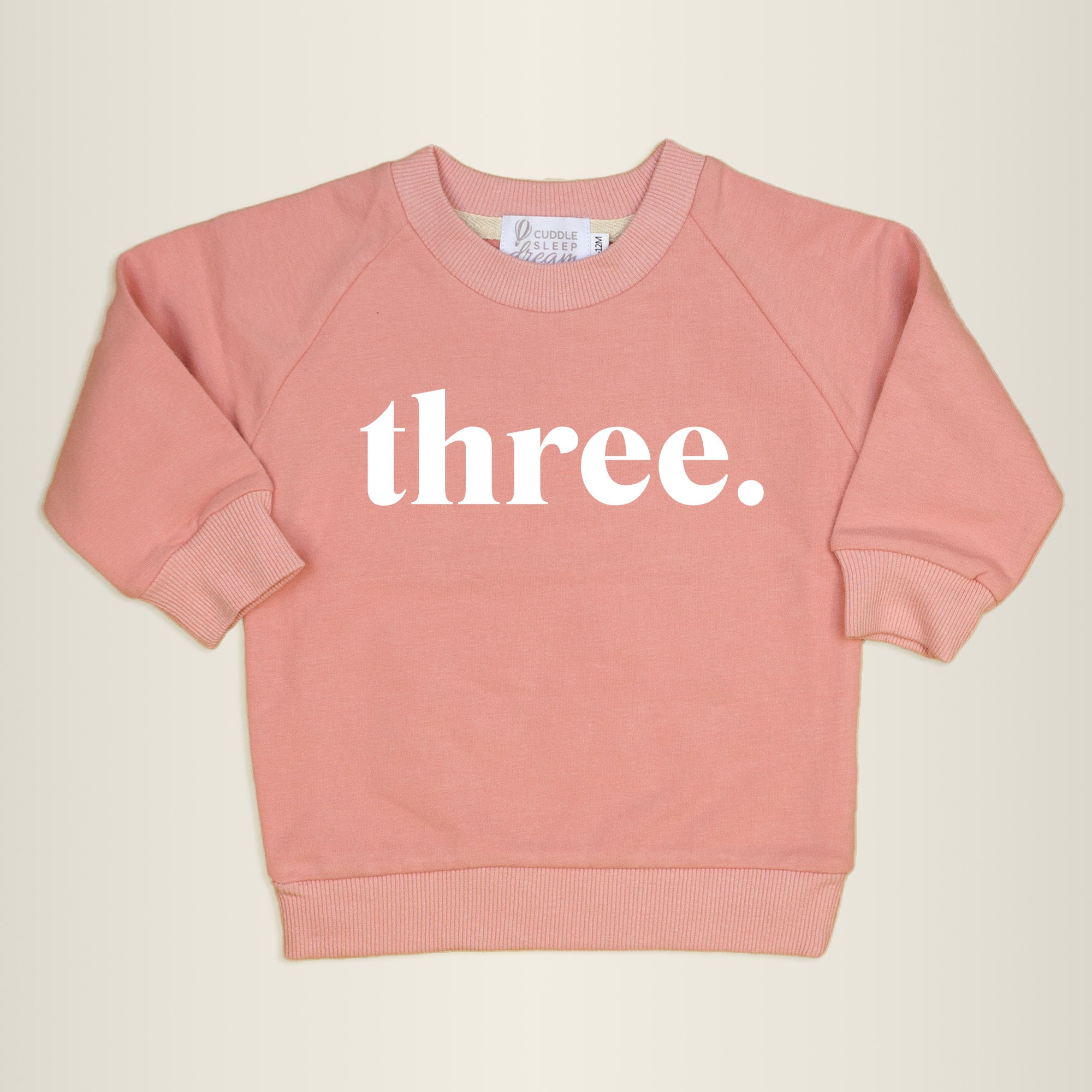 three. | 3rd Birthday Pink Sweatshirt