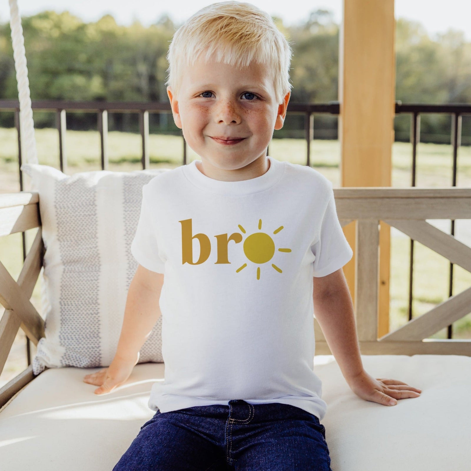 Cuddle Sleep Dream Graphic Tee Bro Sun in Orange | Family Matching Toddler Tee