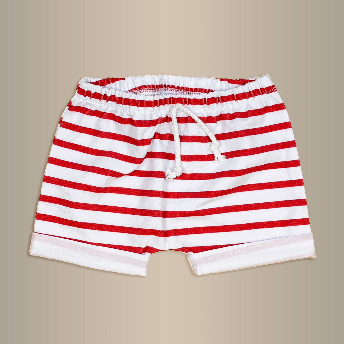 Cuddle Sleep Dream Shorts Red/White Stripe Rolled Hem Shorts