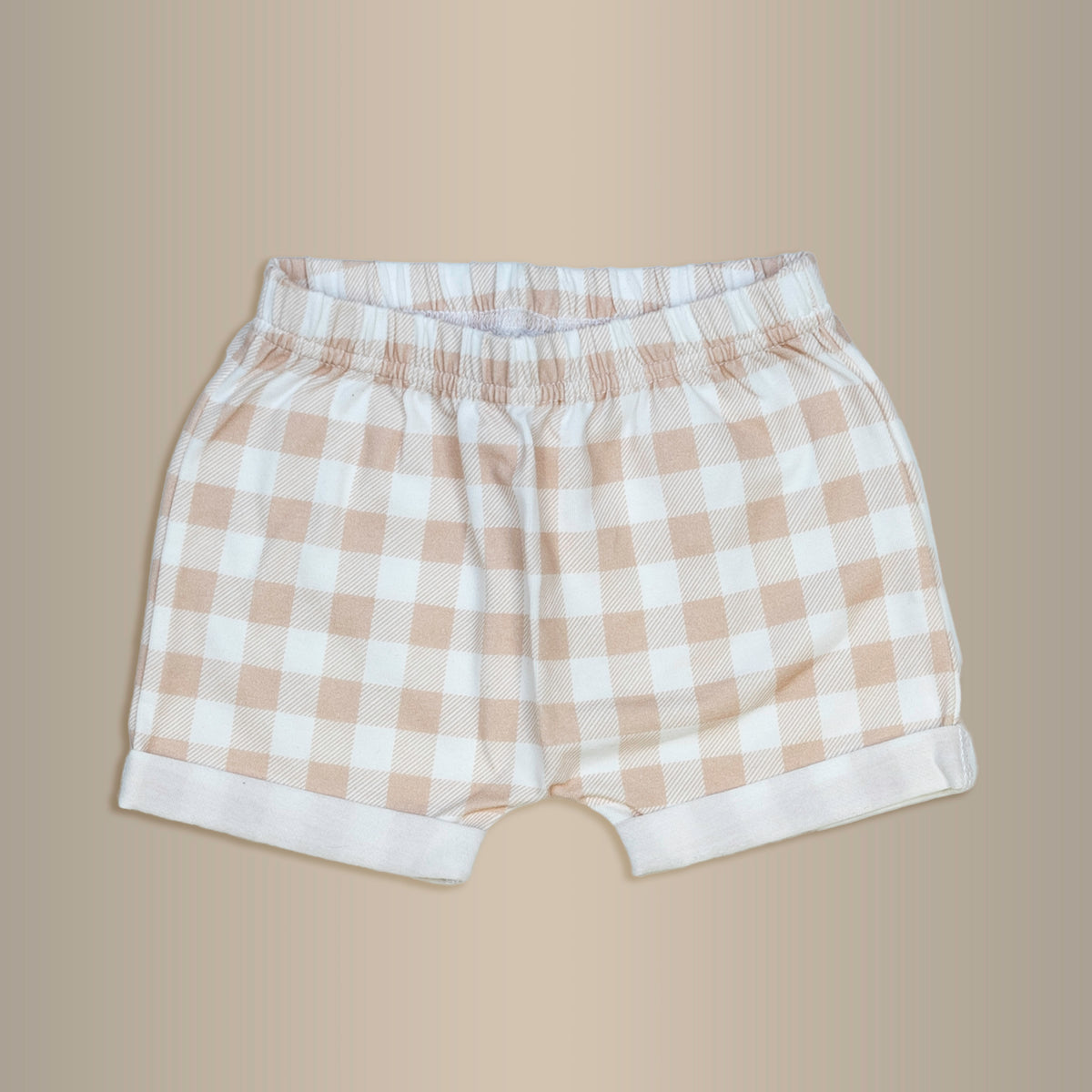 Cuddle Sleep Dream Shorts Sand Check Rolled Hem Shorts