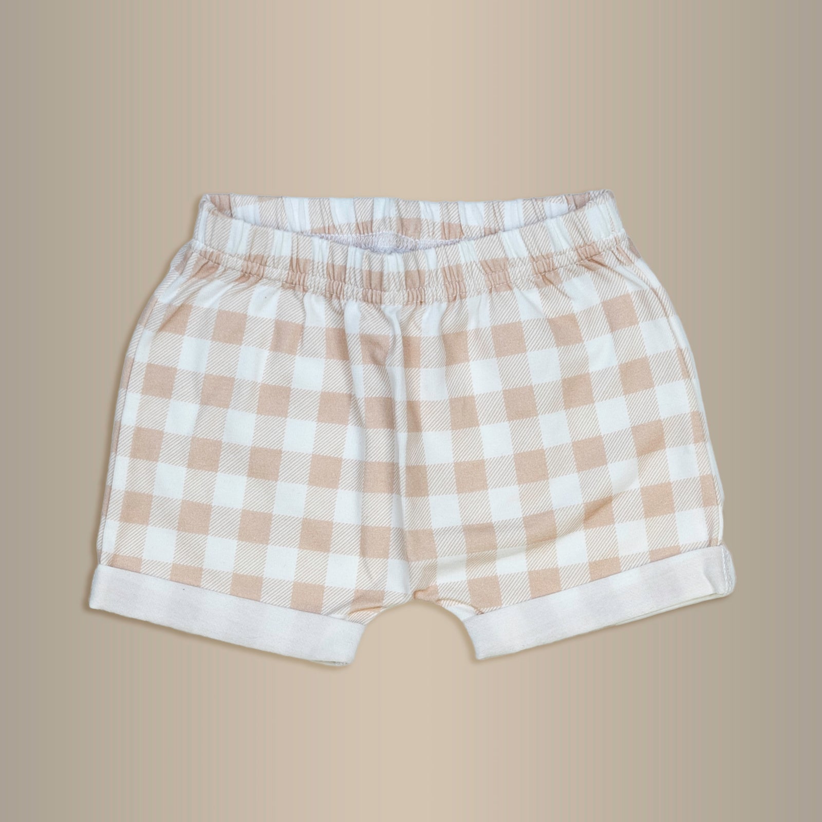 Cuddle Sleep Dream Shorts Sand Check Rolled Hem Shorts