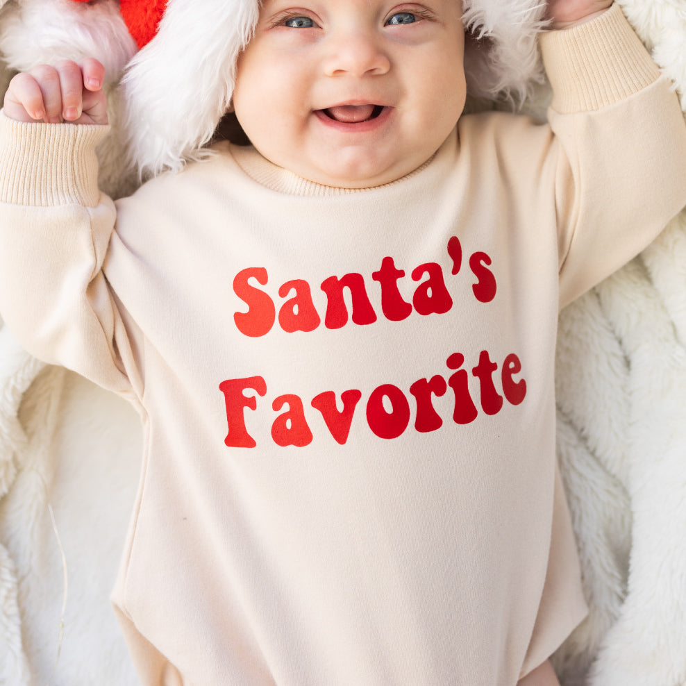 Cuddle Sleep Dream Santa&#39;s Favorite | Sweatshirt Romper
