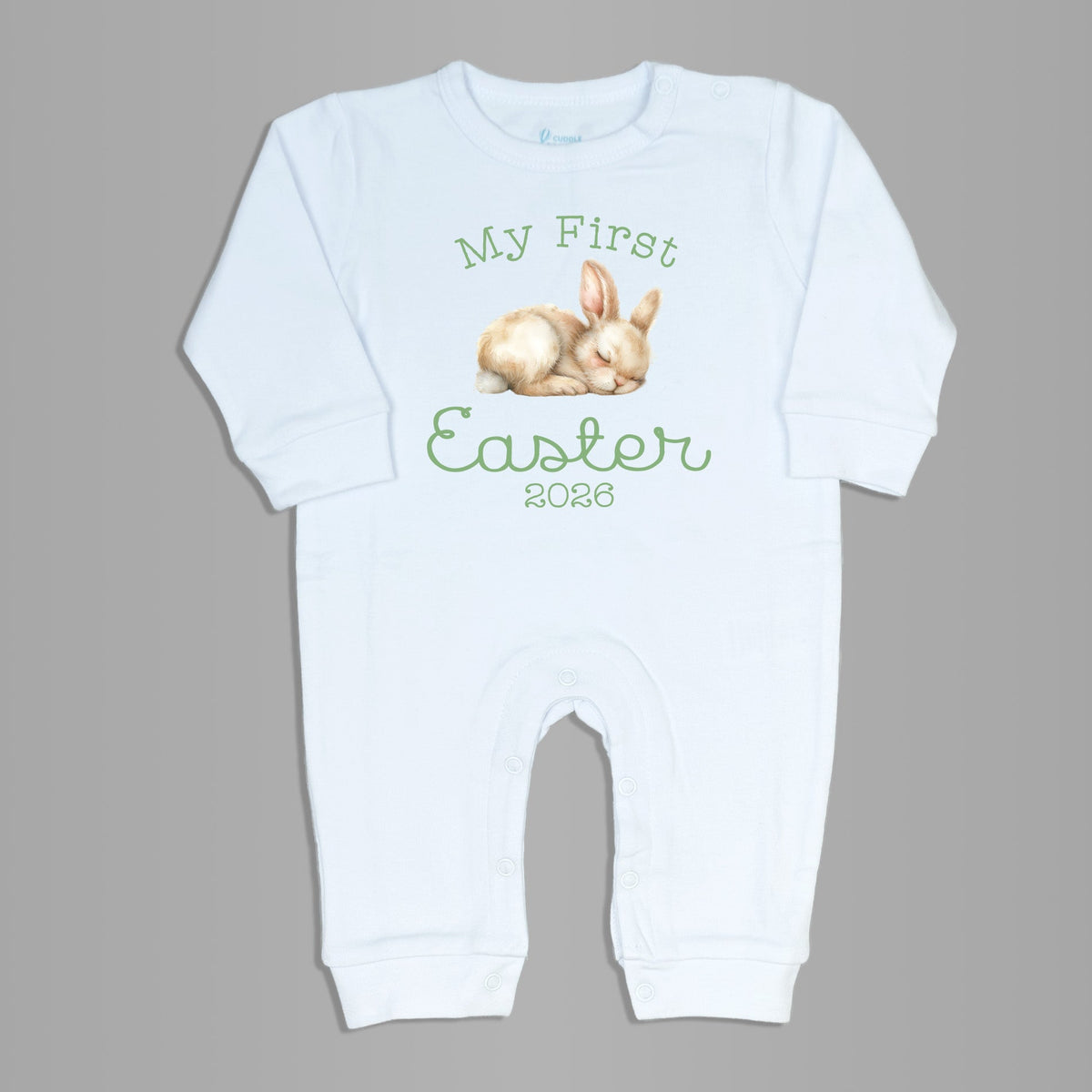 Cuddle Sleep Dream My First Easter w/ Sleeping Bunny | White Long Romper