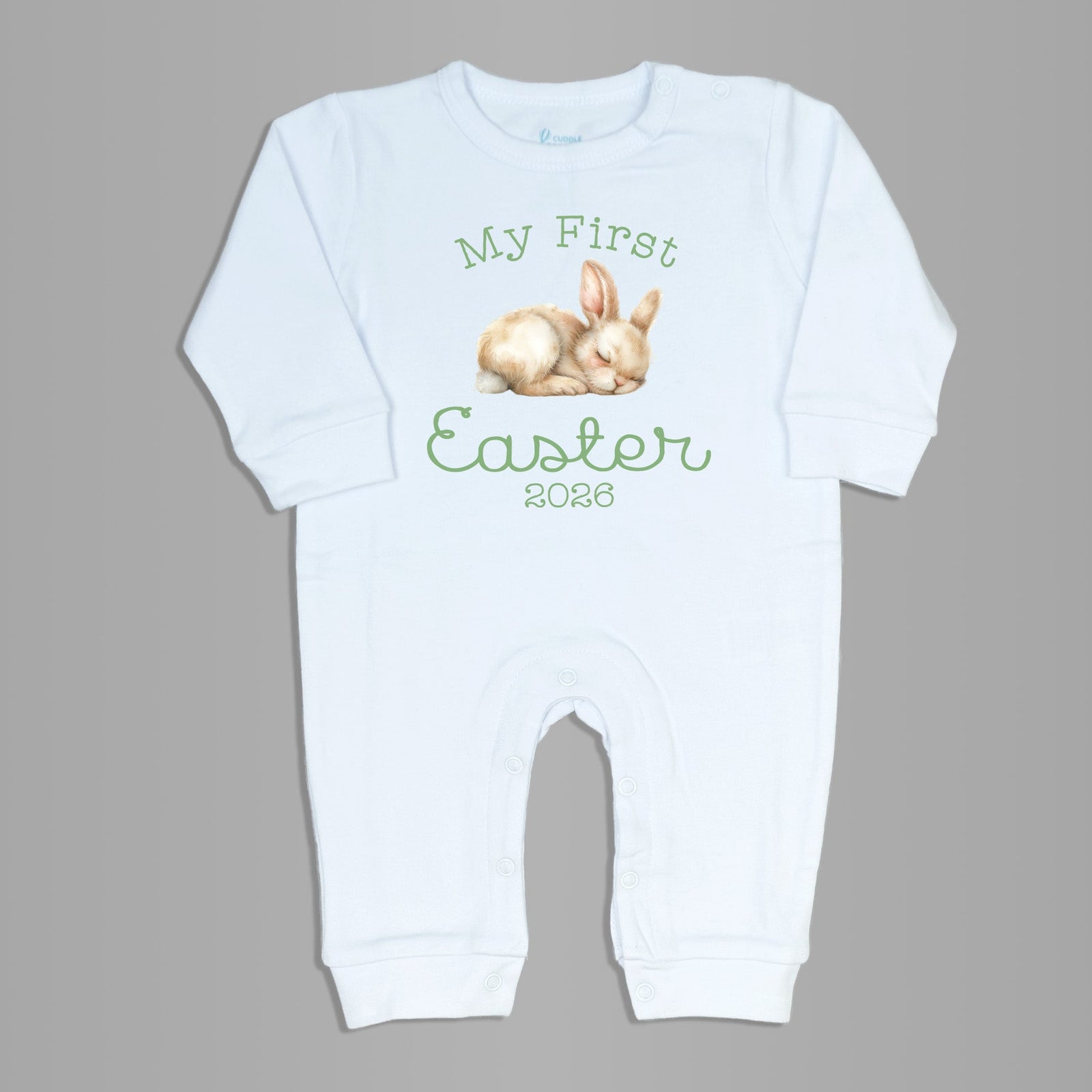Cuddle Sleep Dream My First Easter w/ Sleeping Bunny | White Long Romper