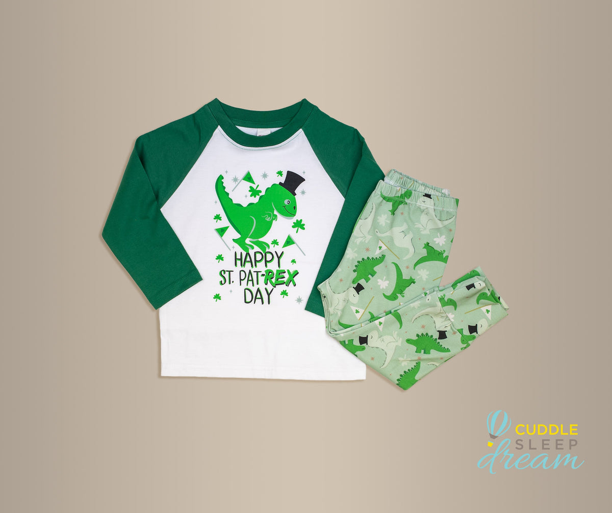 Cuddle Sleep Dream St. Pat-REX | GREEN Raglan | Bodysuit or Tee