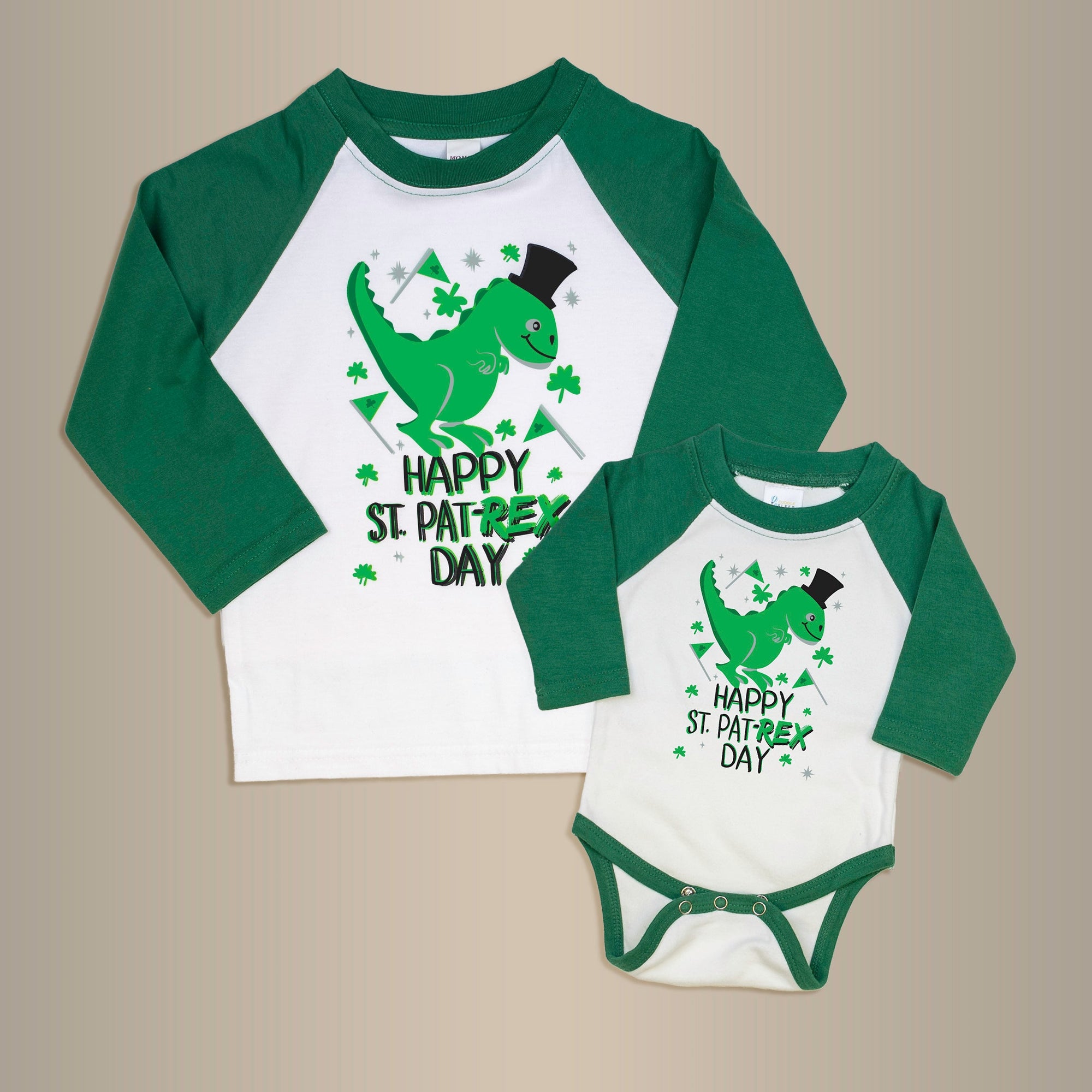 Cuddle Sleep Dream St. Pat-REX | GREEN Raglan | Bodysuit or Tee