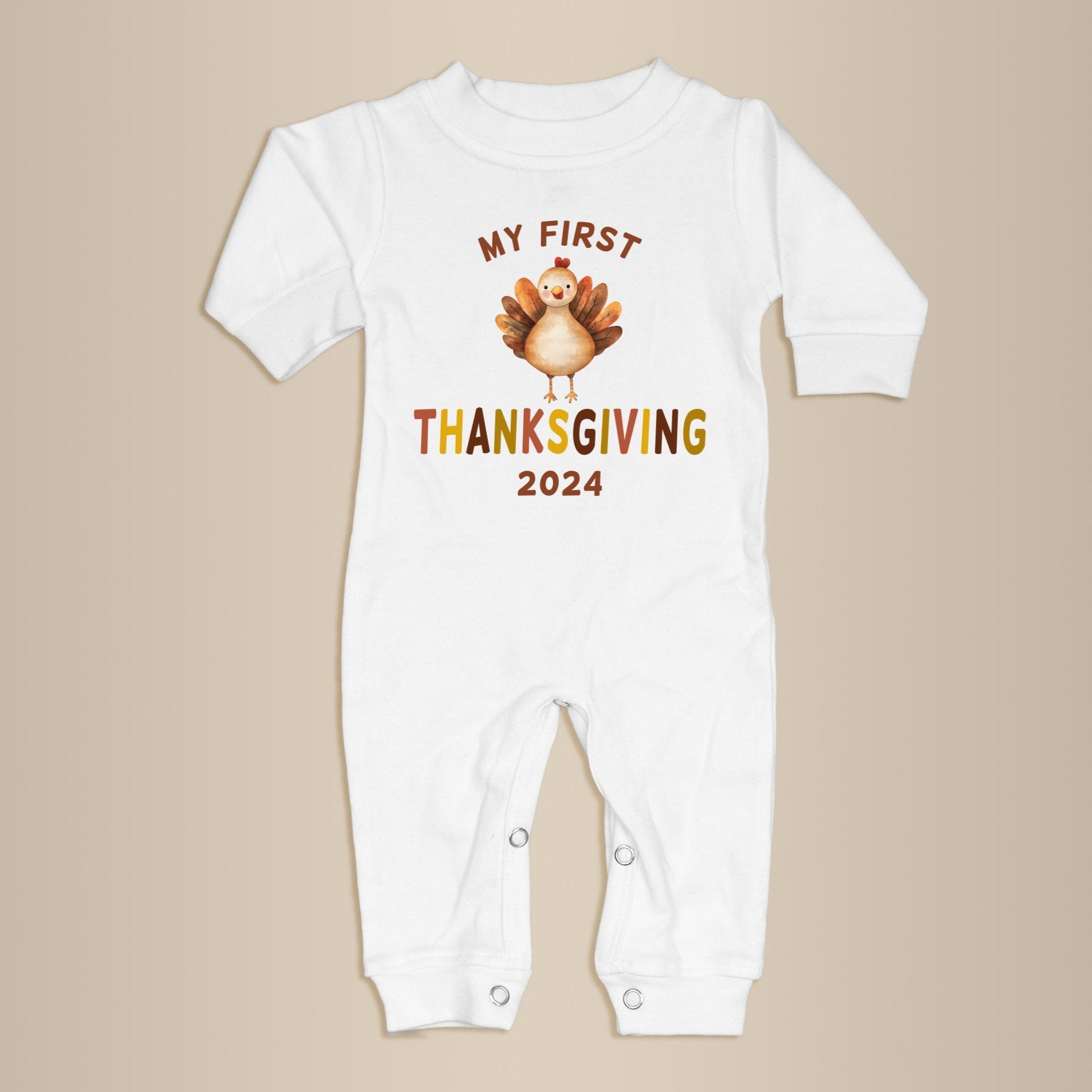 Baby's 1st Thanksgiving | White Long Romper