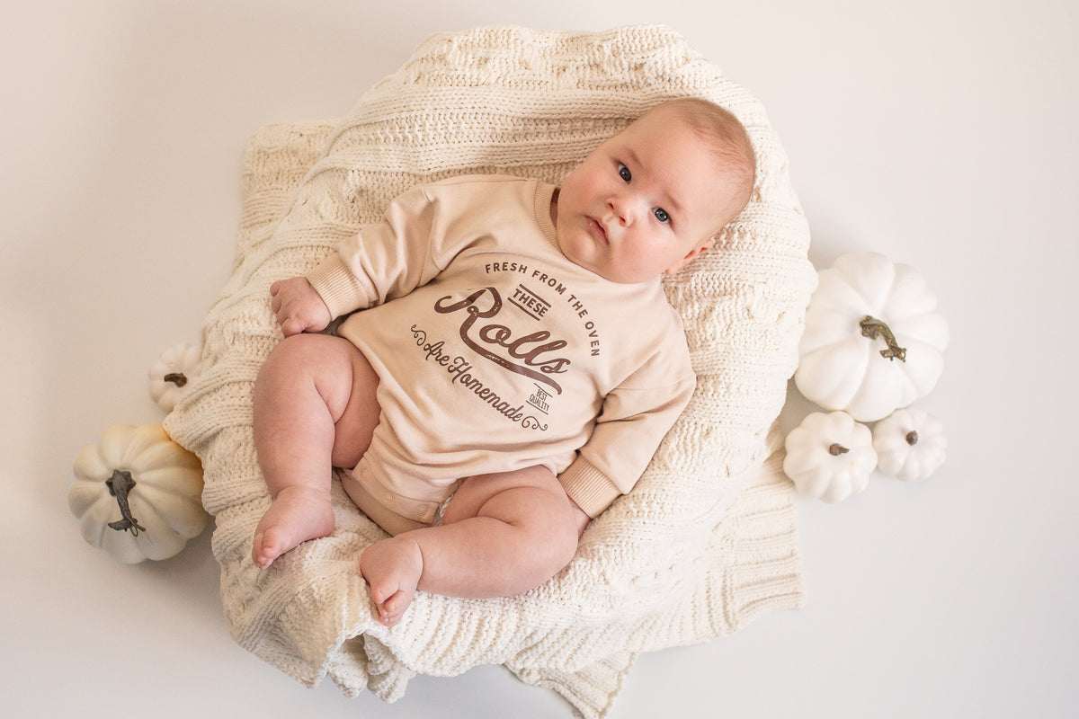 Cuddle Sleep Dream These Rolls are Homemade | Sweater Romper