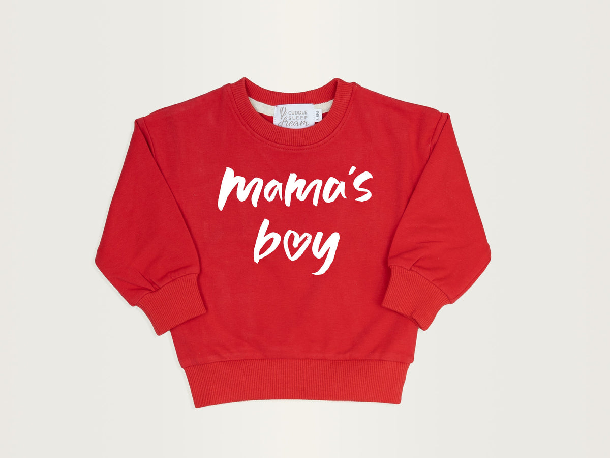 Cuddle Sleep Dream Mama's Boy / 6-12m Valentine Graphics | Red Sweatshirt