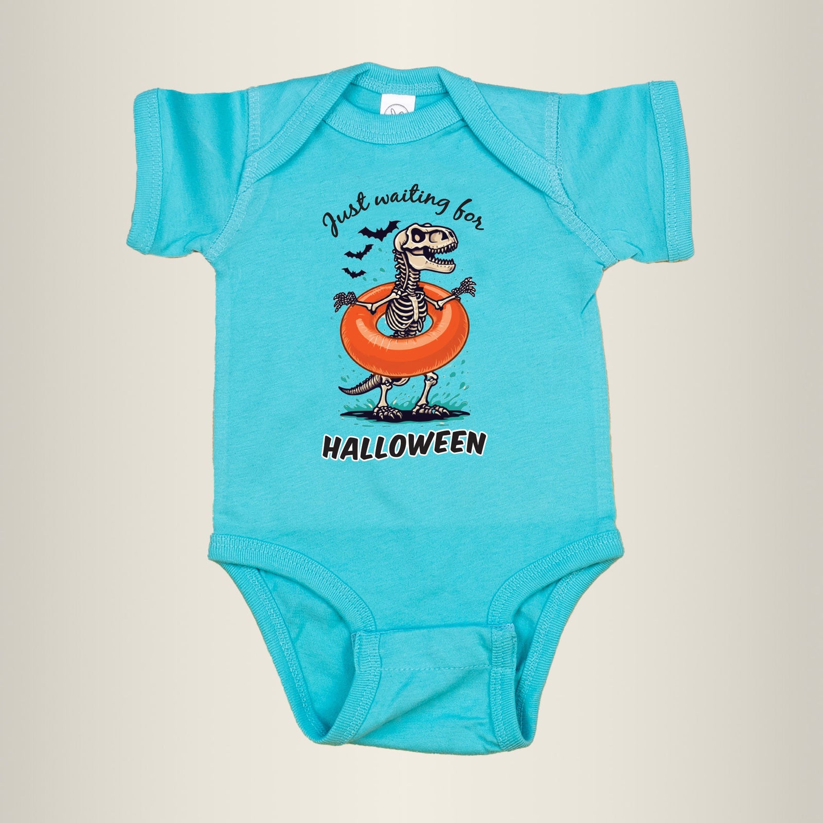 Cuddle Sleep Dream Baby Bodysuits Waiting for Halloween Dinosaur| Blue Bodysuit