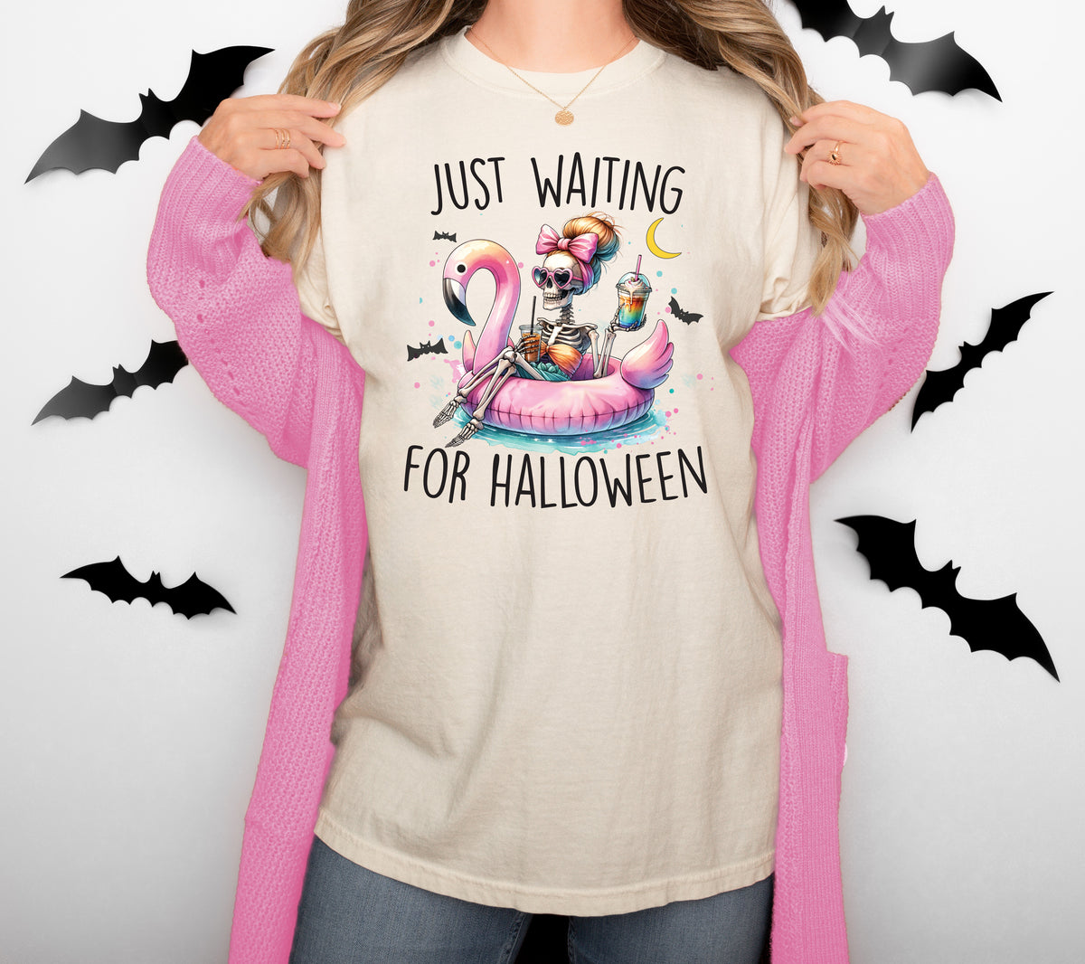 Waiting for Halloween  | Ivory Tshirt