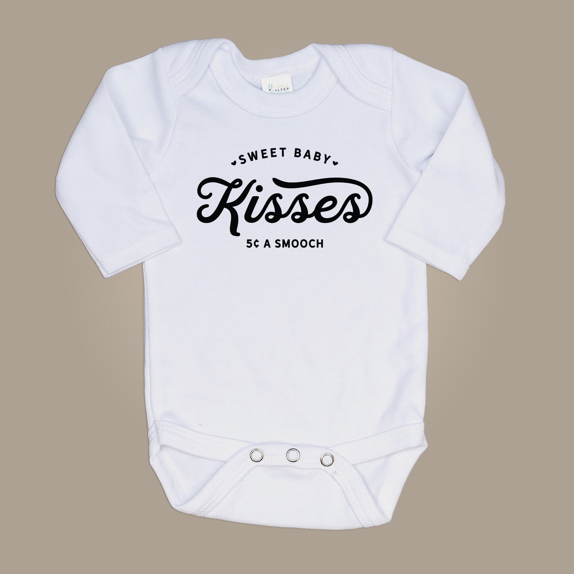 Sweet Baby Kisses | White Onesie | Black Writing