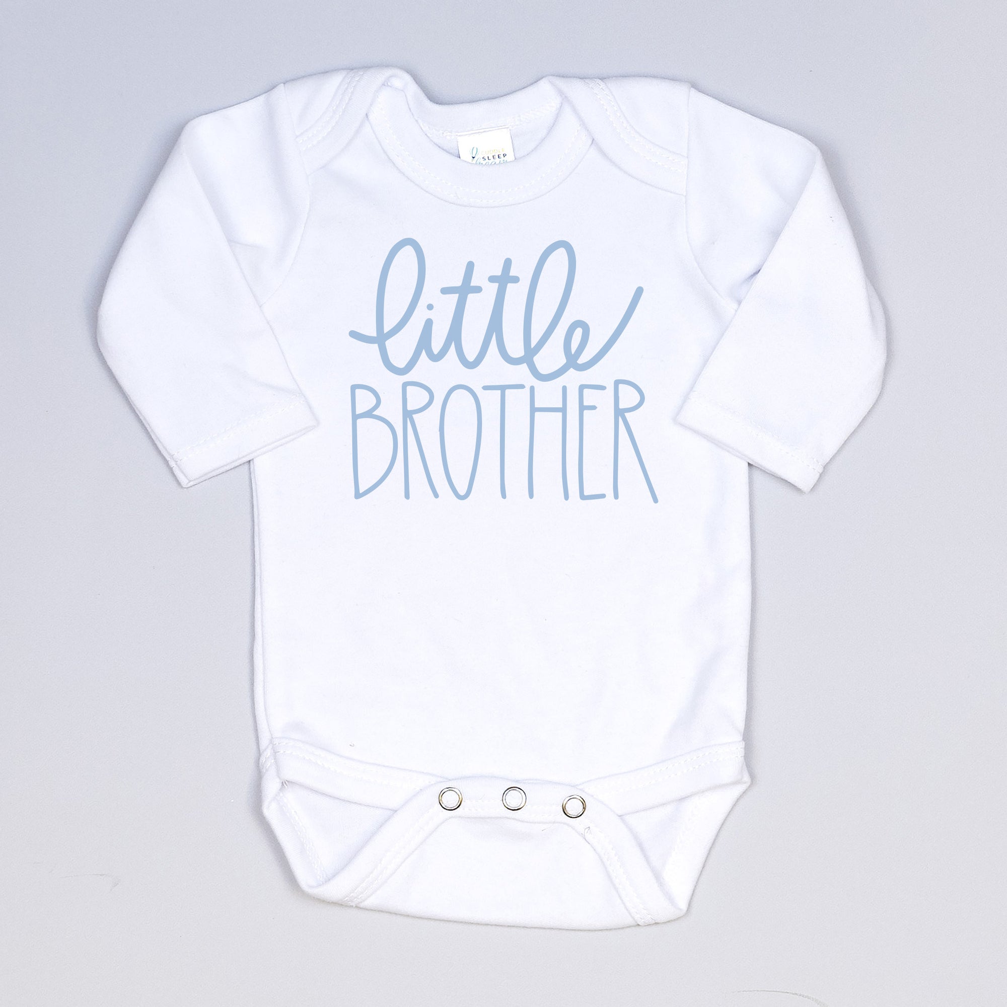 Little Brother Onesie | Script, Light Blue