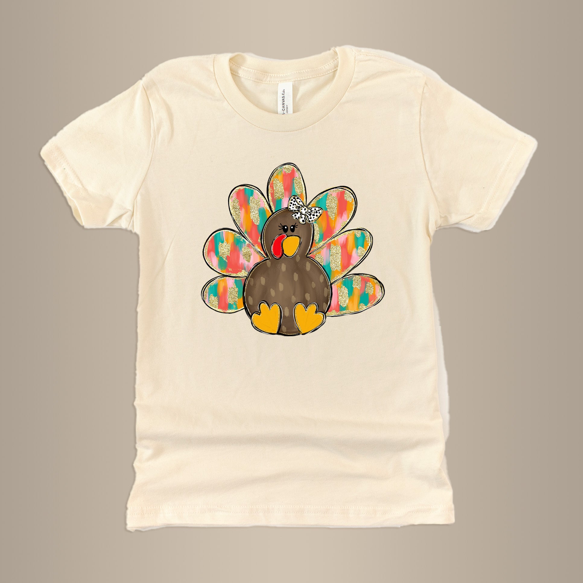 Glitter Turkey  | Adult Natural Tshirt