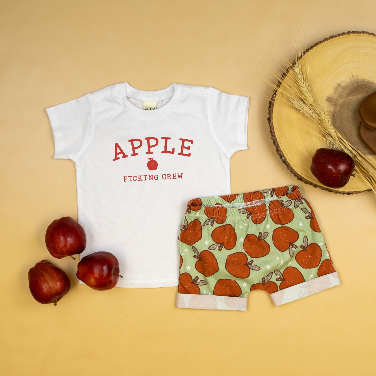 Cuddle Sleep Dream Shorts Apple Picking Rolled Hem Shorts