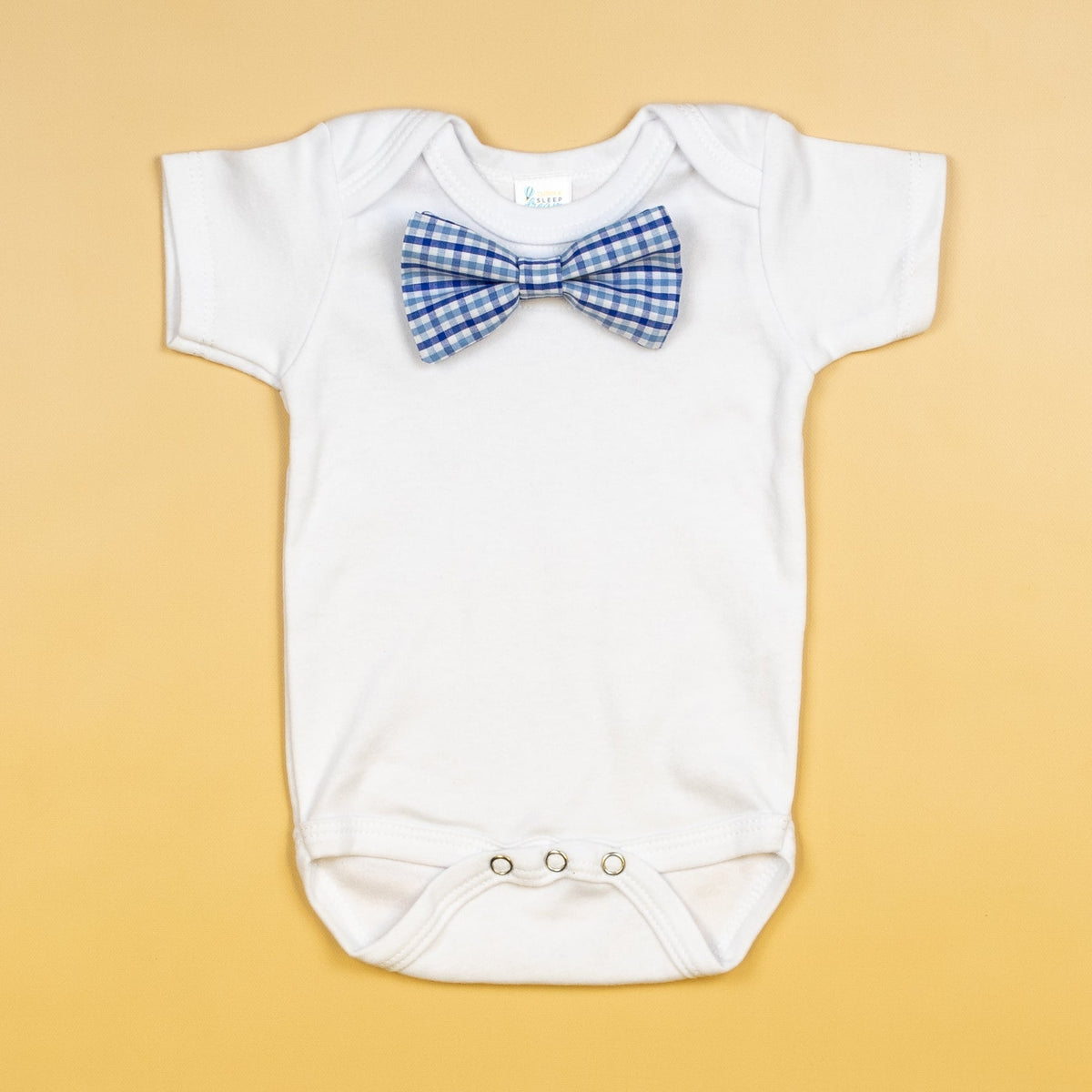 Cuddle Sleep Dream Bowtie Bodysuit Blue Check Bowtie Bodysuit