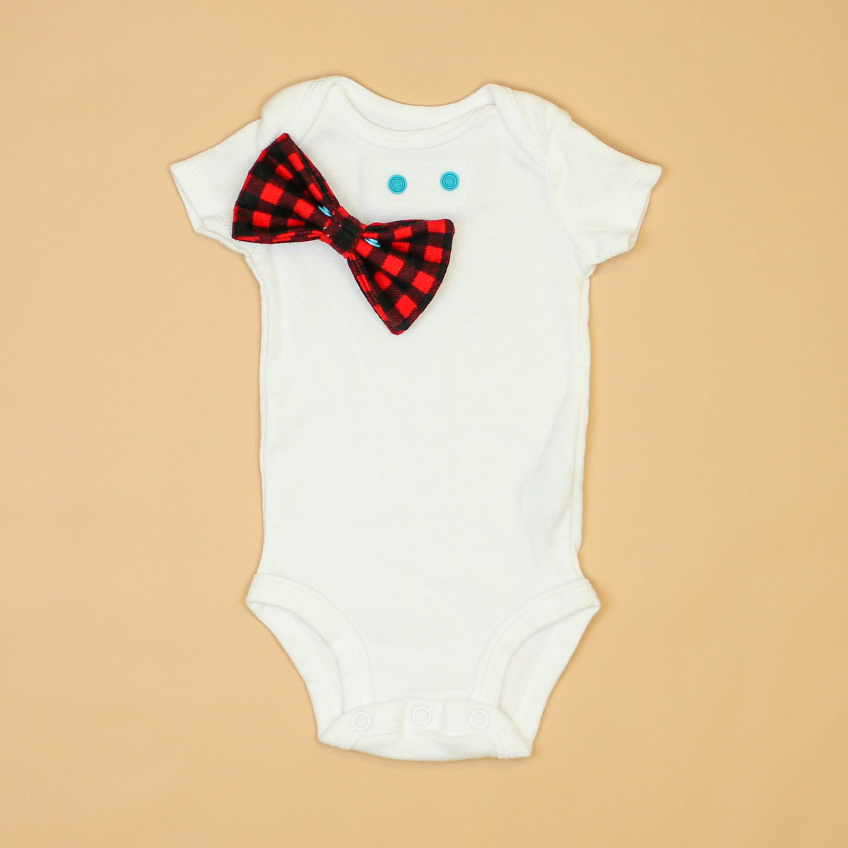 Cuddle Sleep Dream Bowtie Bodysuit Buffalo Plaid Flannel Bowtie Bodysuit