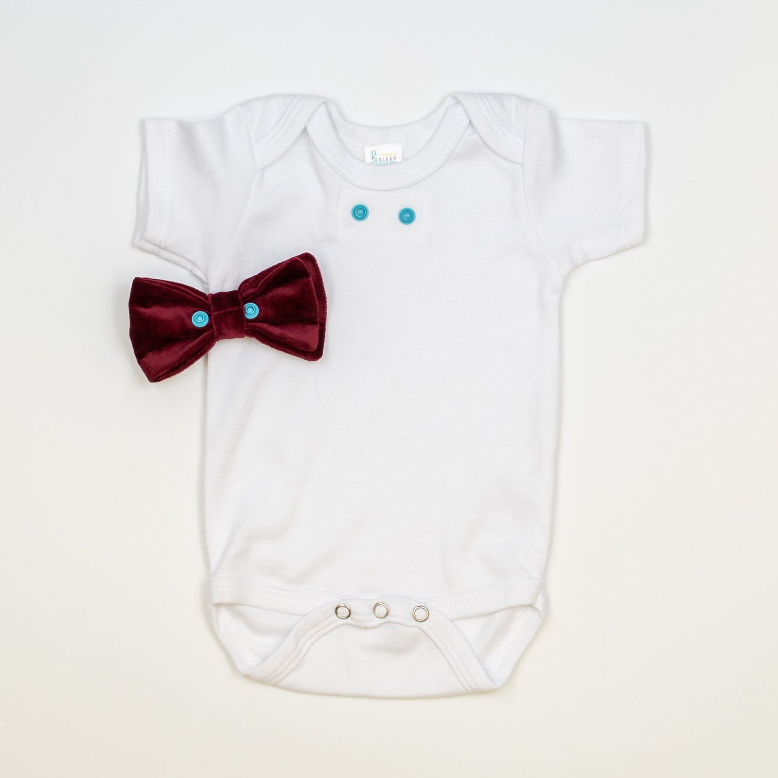 Cuddle Sleep Dream Bowtie Bodysuit Burgundy VELVET Bowtie Bodysuit