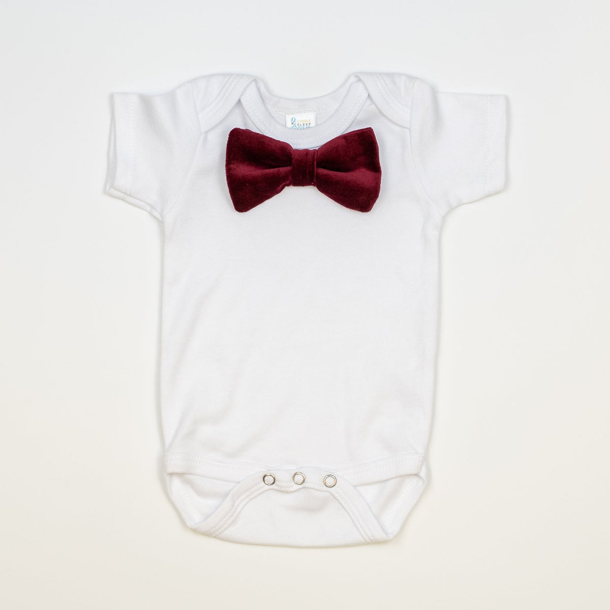 Cuddle Sleep Dream Bowtie Bodysuit Burgundy VELVET Bowtie Bodysuit