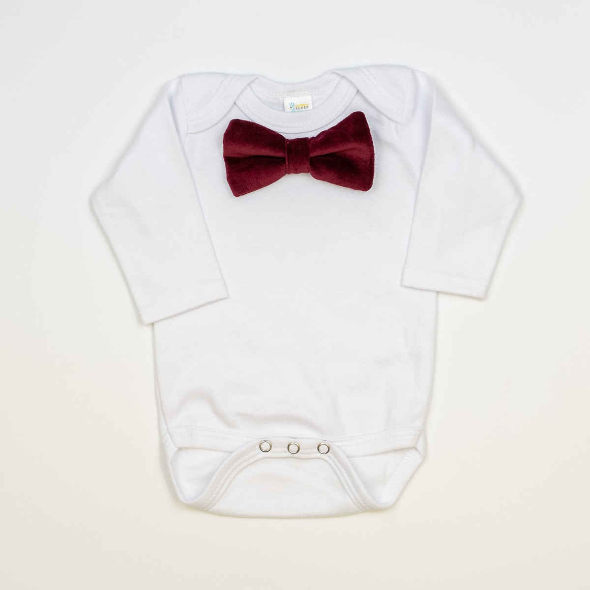 Cuddle Sleep Dream Bowtie Bodysuit Burgundy VELVET Bowtie Bodysuit