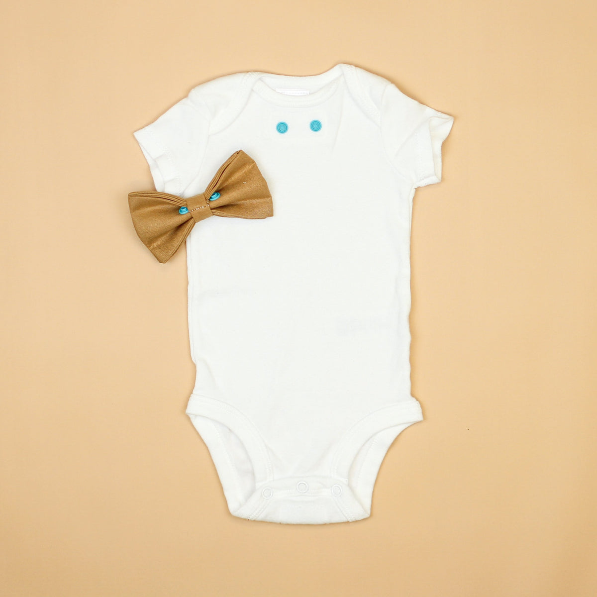 Cuddle Sleep Dream Bowtie Bodysuit Caramel Linen Bowtie Bodysuit