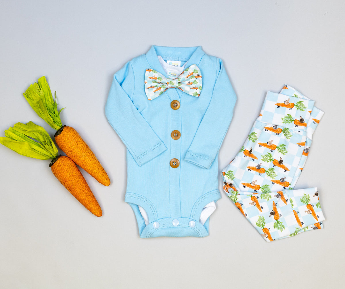 Cuddle Sleep Dream Bowtie Bodysuit Carrot Racers | Easter Bowtie Bodysuit