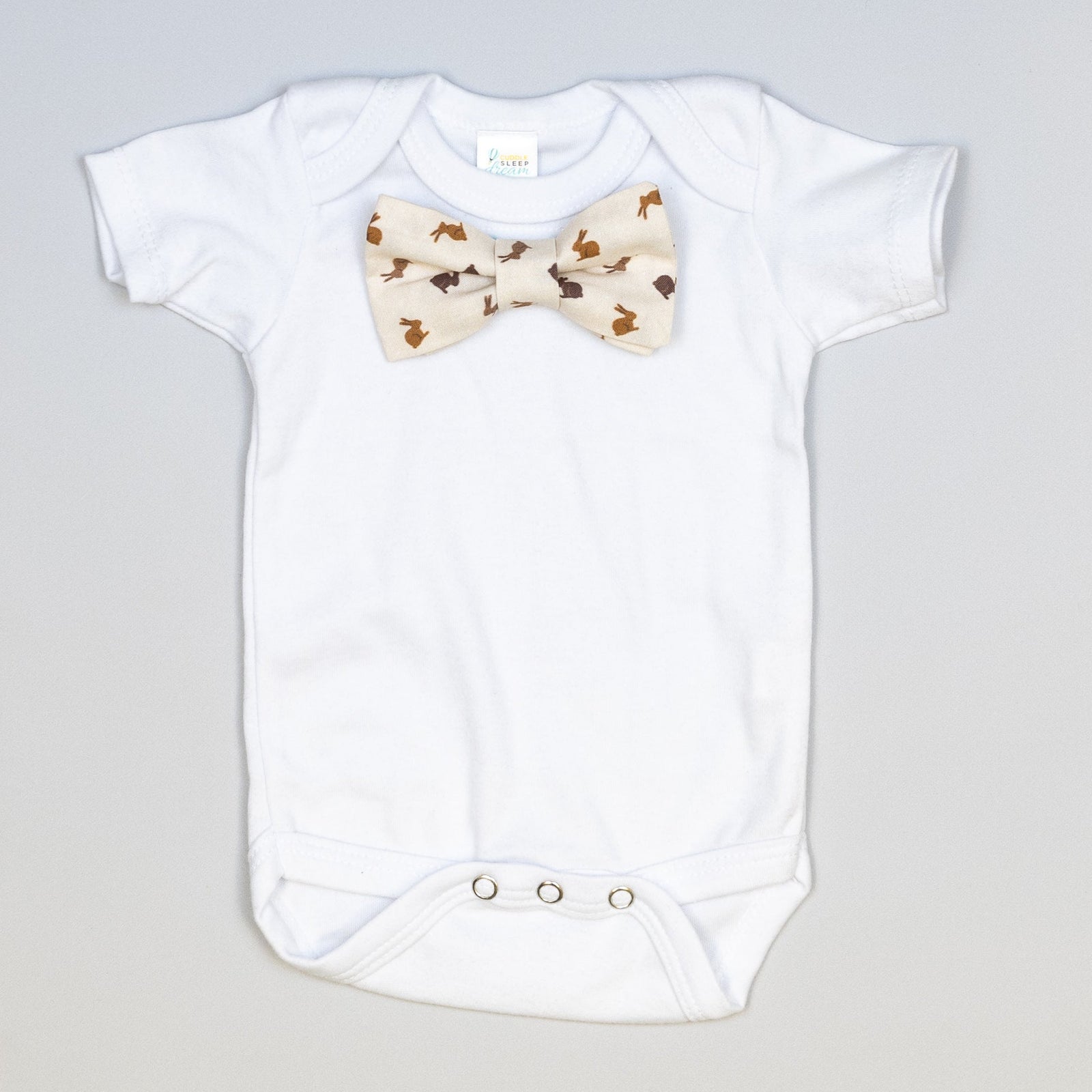 Cuddle Sleep Dream Bowtie Bodysuit Chocolate Bunnies | Easter Bowtie Bodysuit