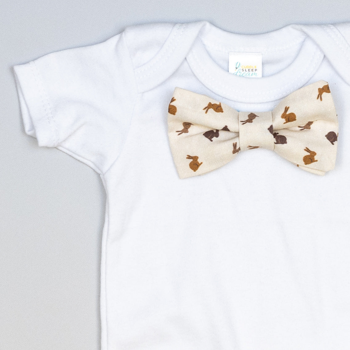 Cuddle Sleep Dream Bowtie Bodysuit Chocolate Bunnies | Easter Bowtie Bodysuit