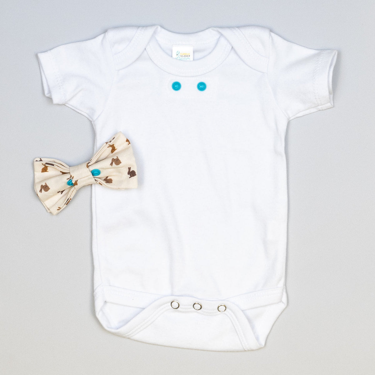 Cuddle Sleep Dream Bowtie Bodysuit Chocolate Bunnies | Easter Bowtie Bodysuit