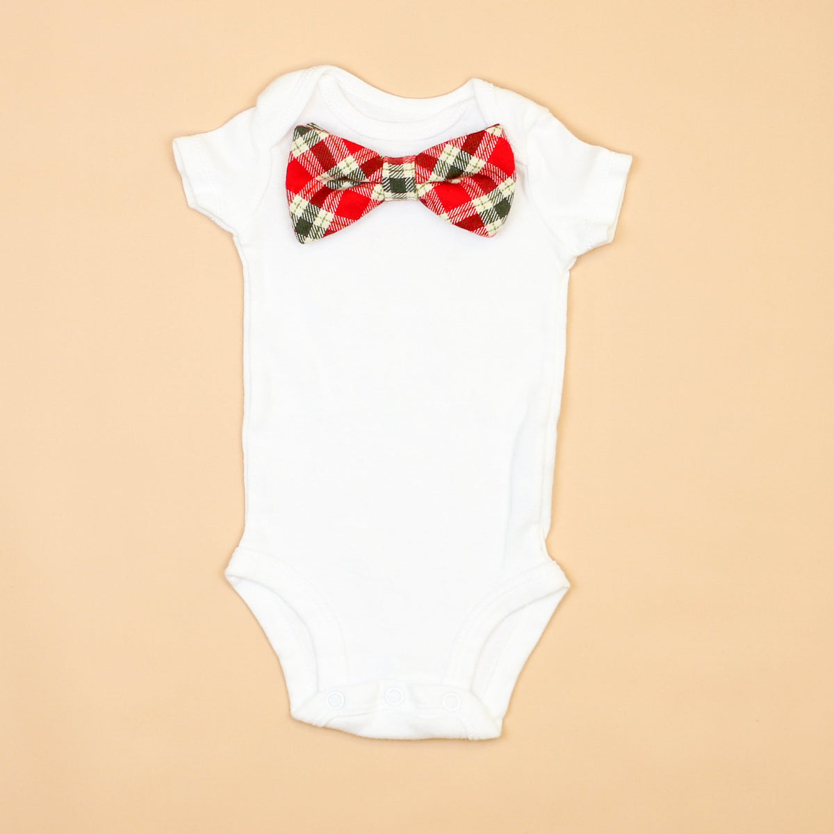 Cuddle Sleep Dream Bowtie Bodysuit Christmas Plaid Flannel Bowtie Bodysuit