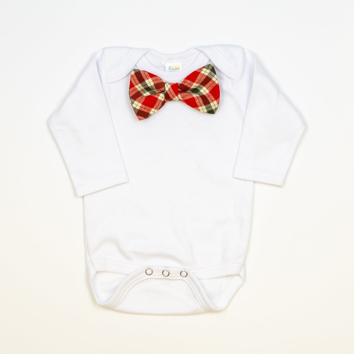 Cuddle Sleep Dream Bowtie Bodysuit Christmas Plaid Flannel Bowtie Bodysuit